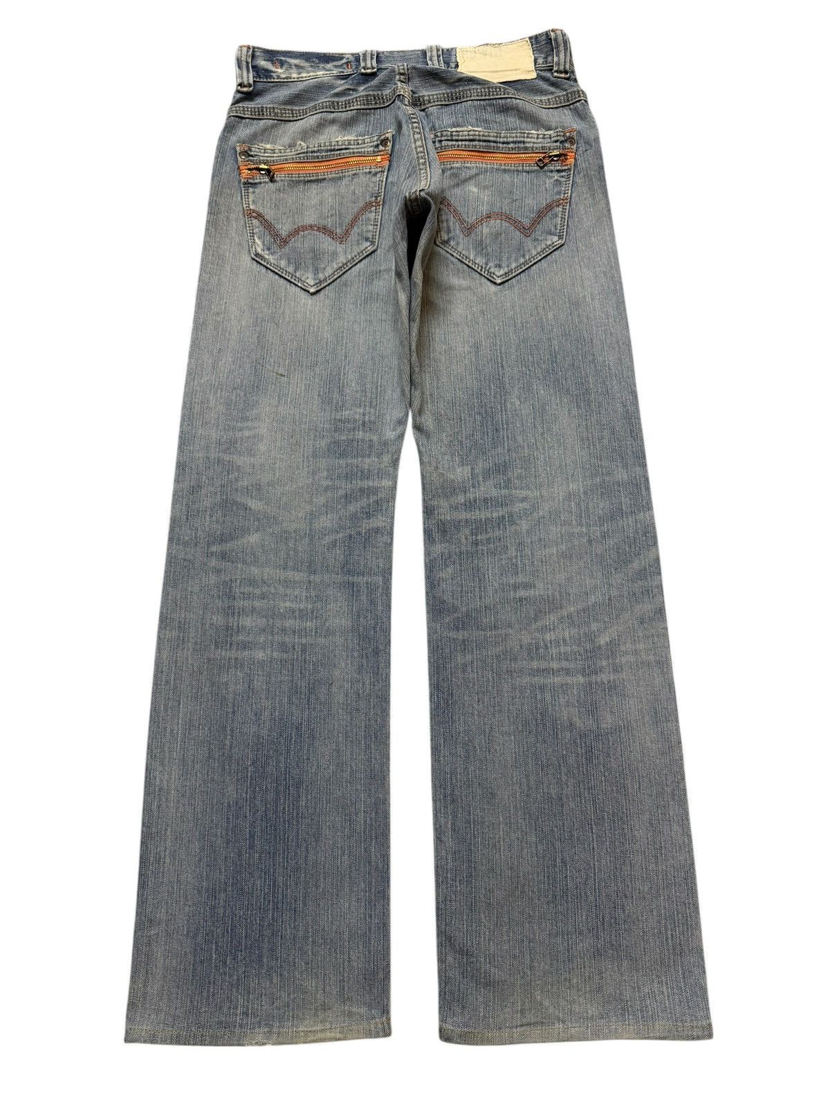 Edwin Vintage 90s Edwin XV Blue Faded Mud Wash Distress Wide Leg Size US 31 - 2 Thumbnail