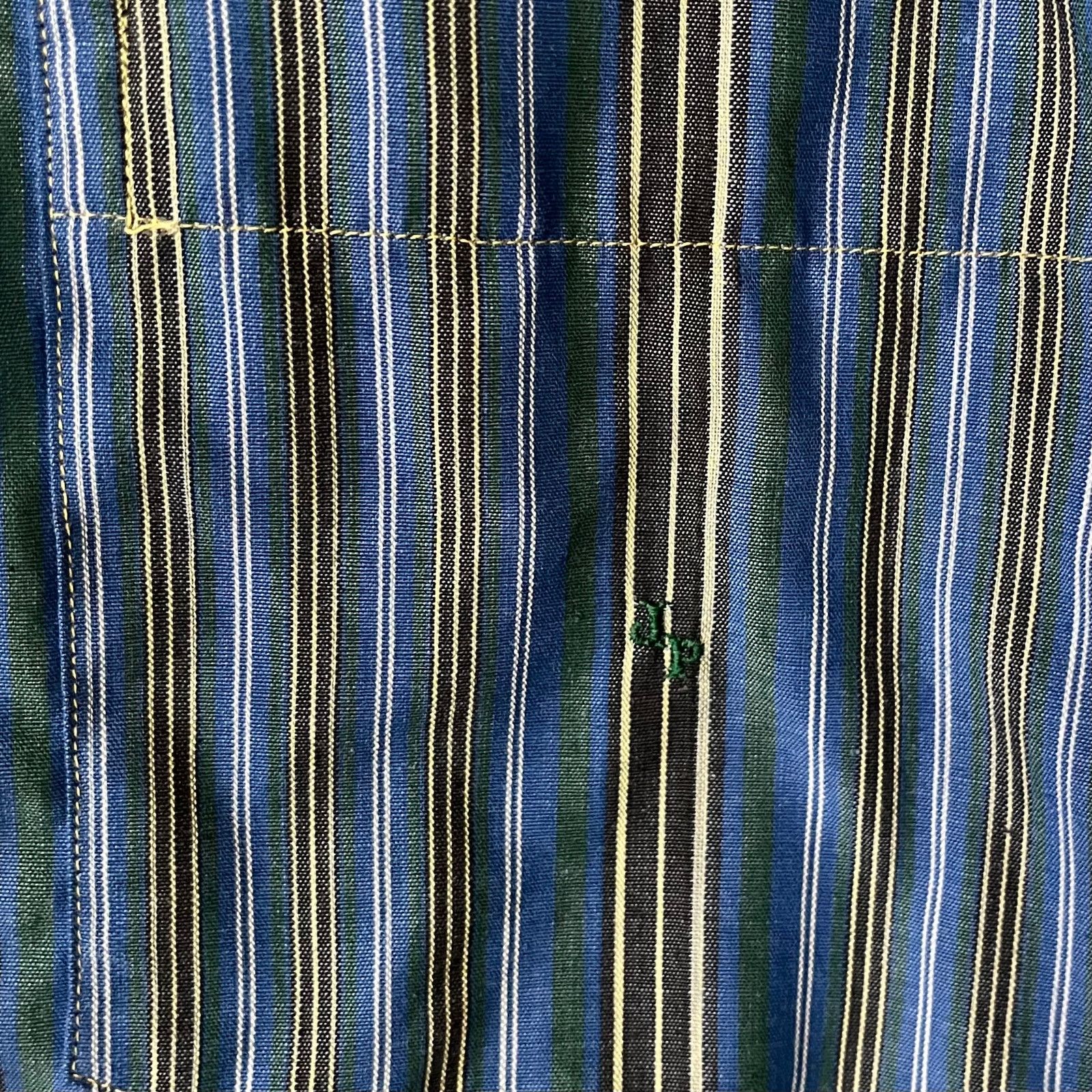 Vintage Vintage K. Tani Tokyo Striped Blue Short-Sleeve Button Shirt Size US XL / EU 56 / 4 - 5 Thumbnail