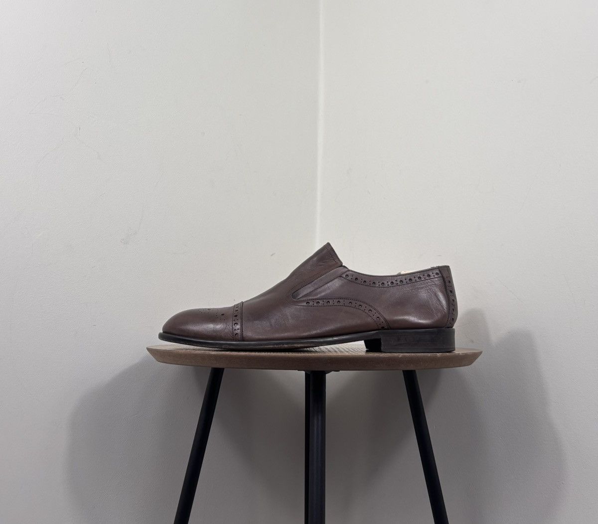 Baldinini Baldinini Men’s Brown Leather Cap Toe Slip On Dress Shoes Size US 12 / EU 45 - 11 Thumbnail