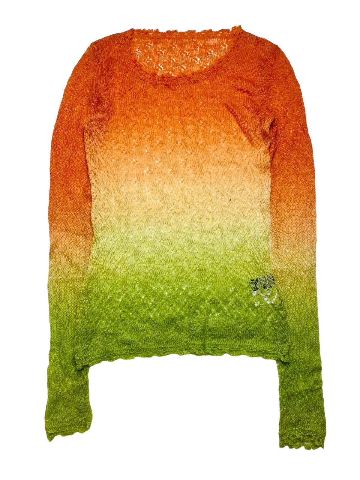 image of Hysteric Glamour 2000S Bat-Su - Ombre Gradient Knitted Top in Green/Orange, Women's (Size Medium)
