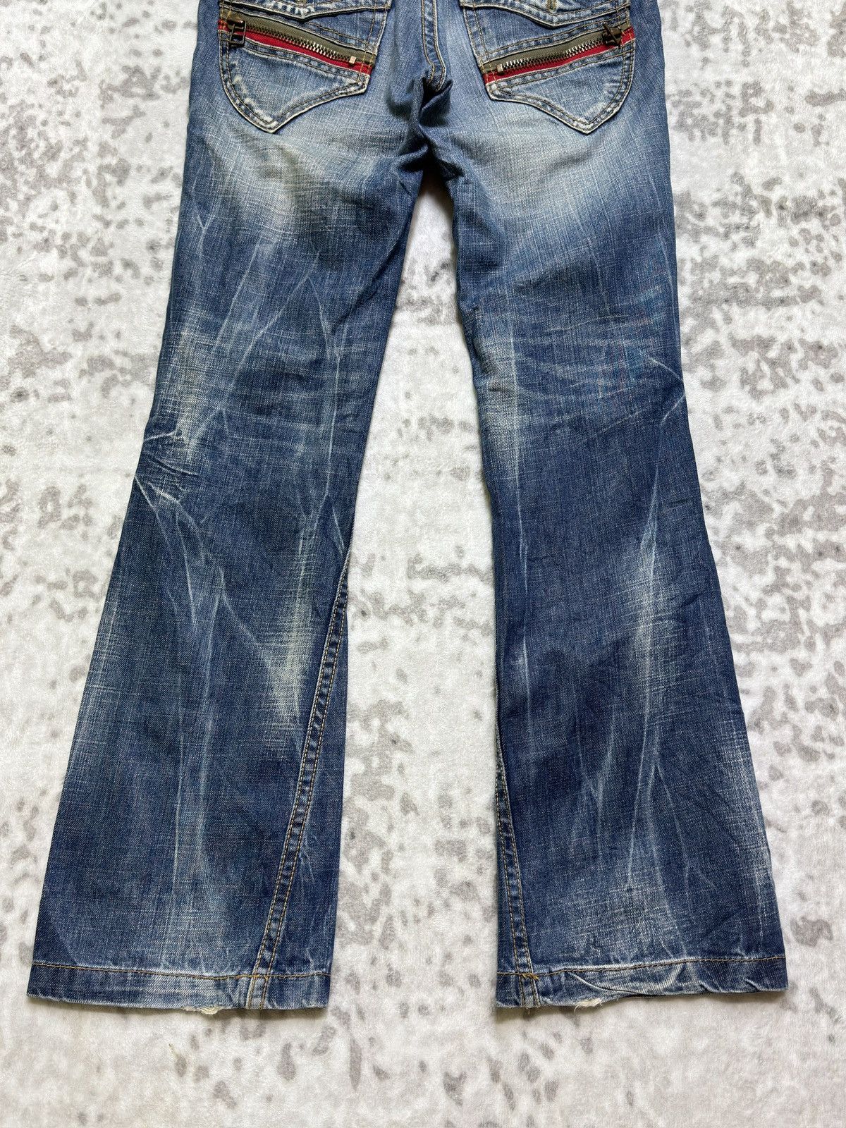 Japanese Brand Lolita Y2K Japanese Flare Zip Back Pocket Concert Club Denim Size US 32 / EU 48 - 13 Thumbnail