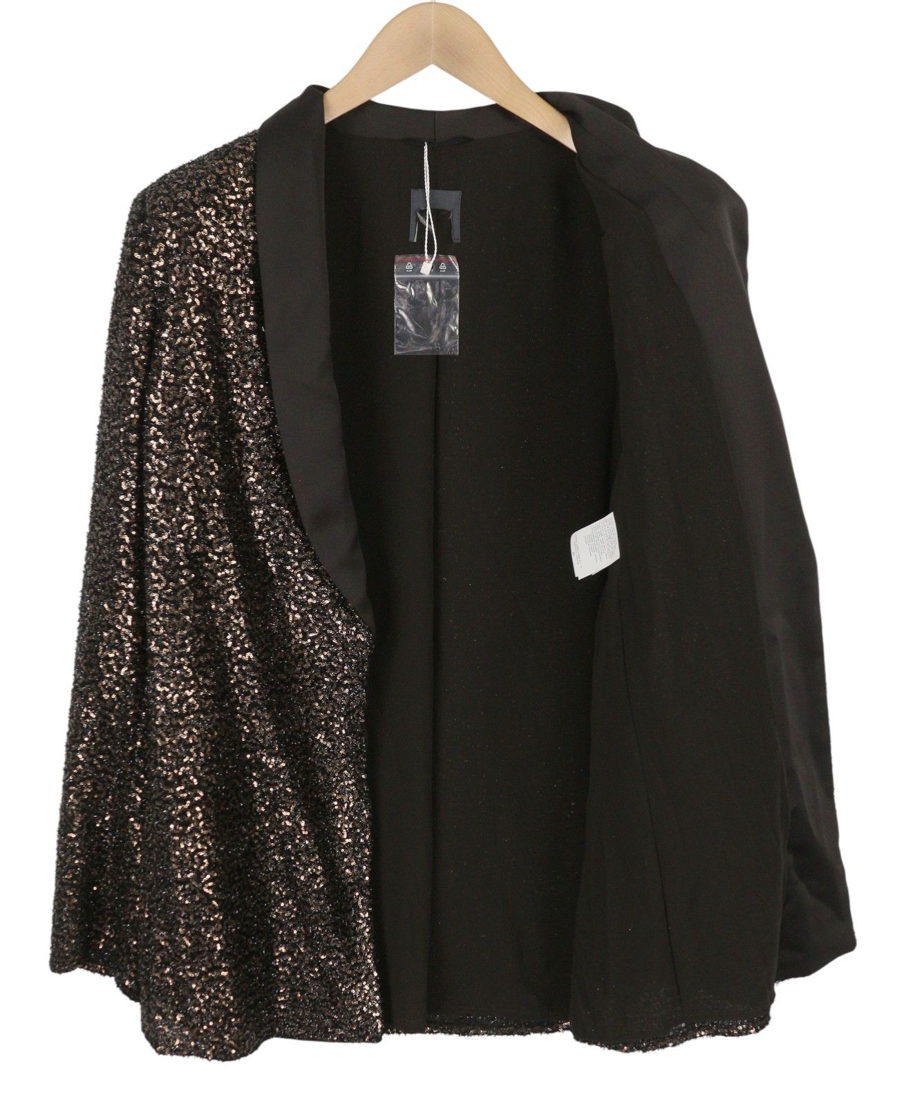 Max Mara EU46 Brown Glitter Shawl Lapel Single Blazer 88691 Size XXL / US 16-18 / IT 52-54 - 6 Thumbnail