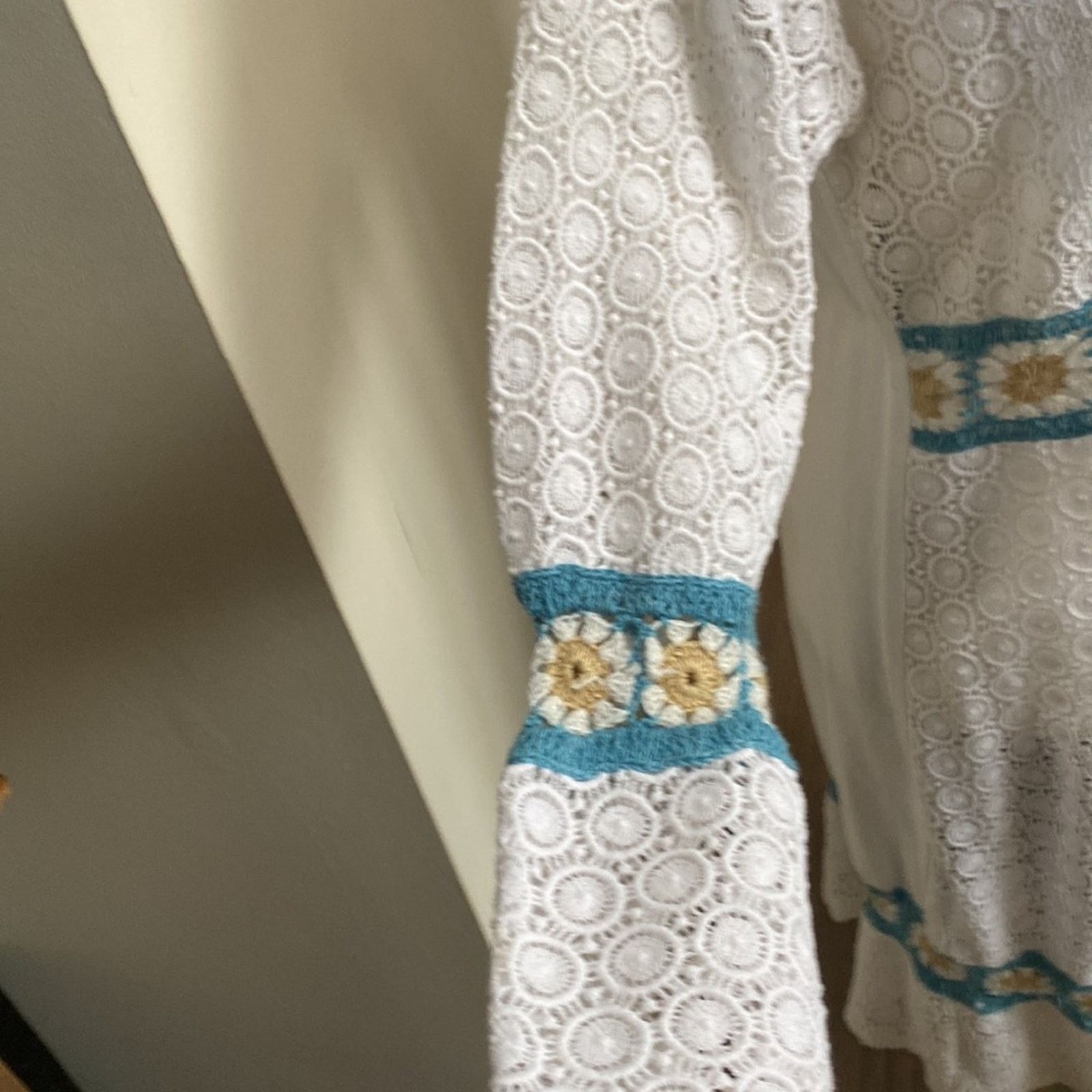 Other Savage Culture White Dress with Embroidery Large NWT Size L / US 10 / IT 46 - 4 Thumbnail