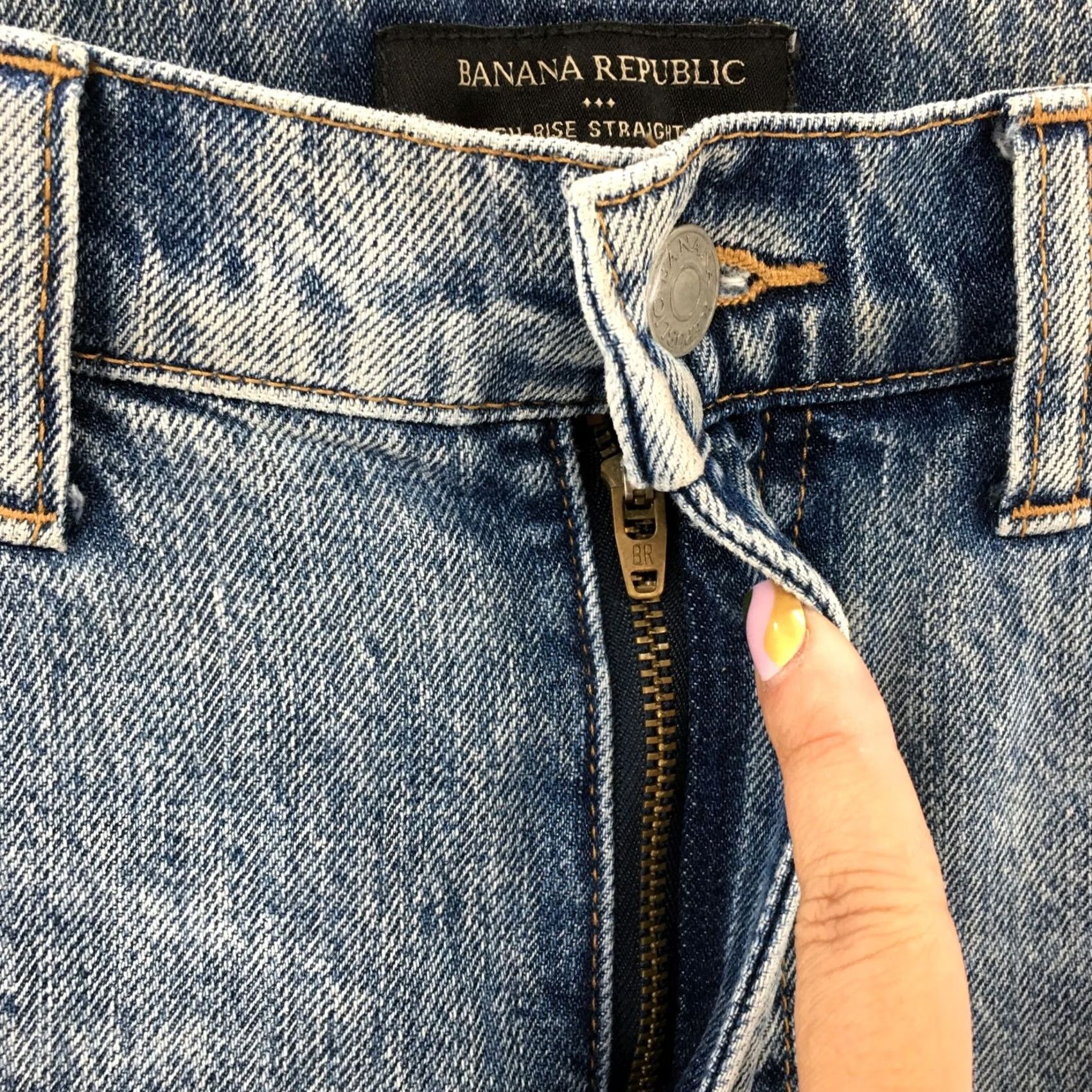 Banana Republic Banana Republic Hi-Rise Straight Jeans Womens 28 Regular Blue Denim Straight Womens Jeans Size 28" / US 6 / IT 42 - 4 Thumbnail