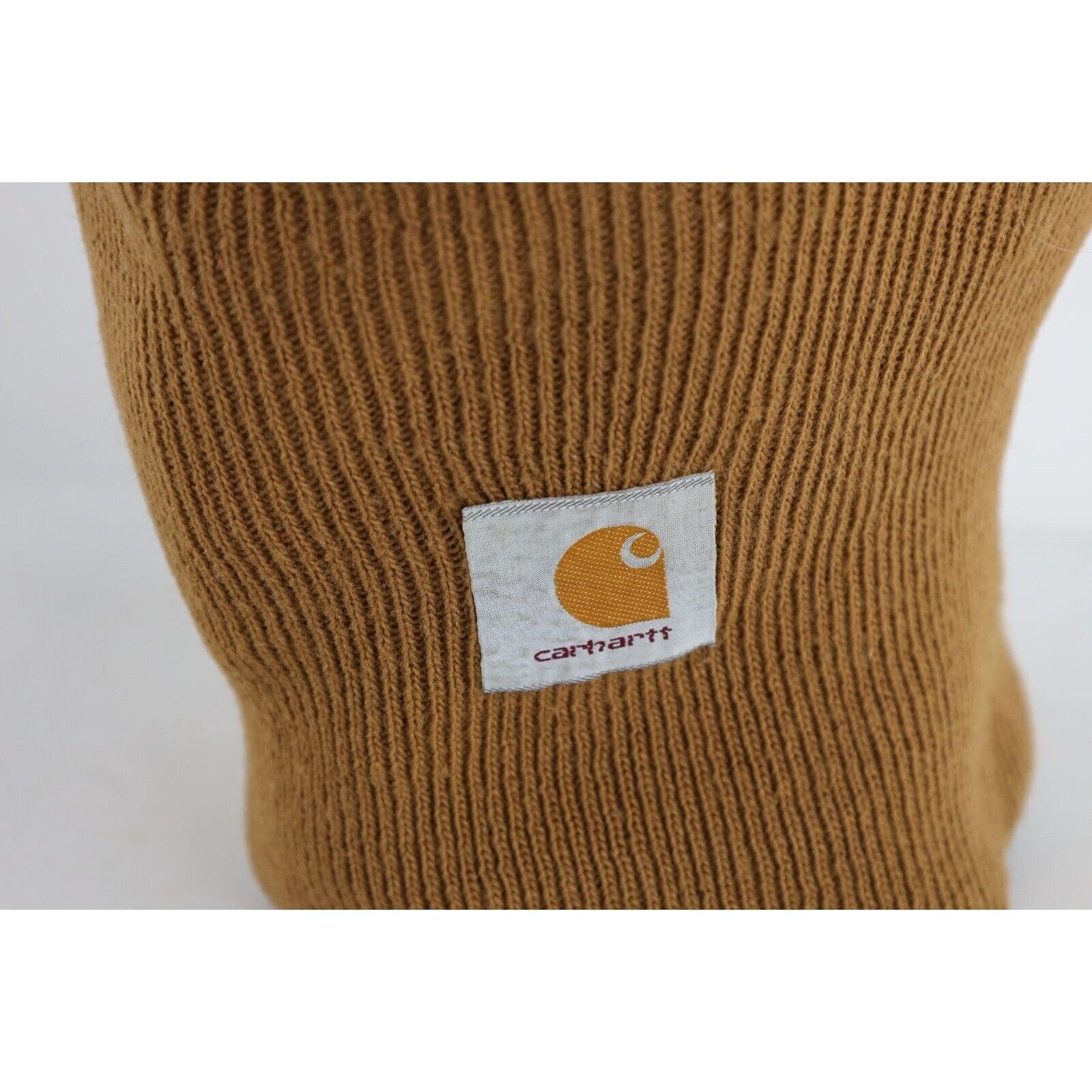 Carhartt × Vintage Vintage 90s Carhartt Spell Out Button One Hole Knit Beanie Size ONE SIZE - 2 Thumbnail