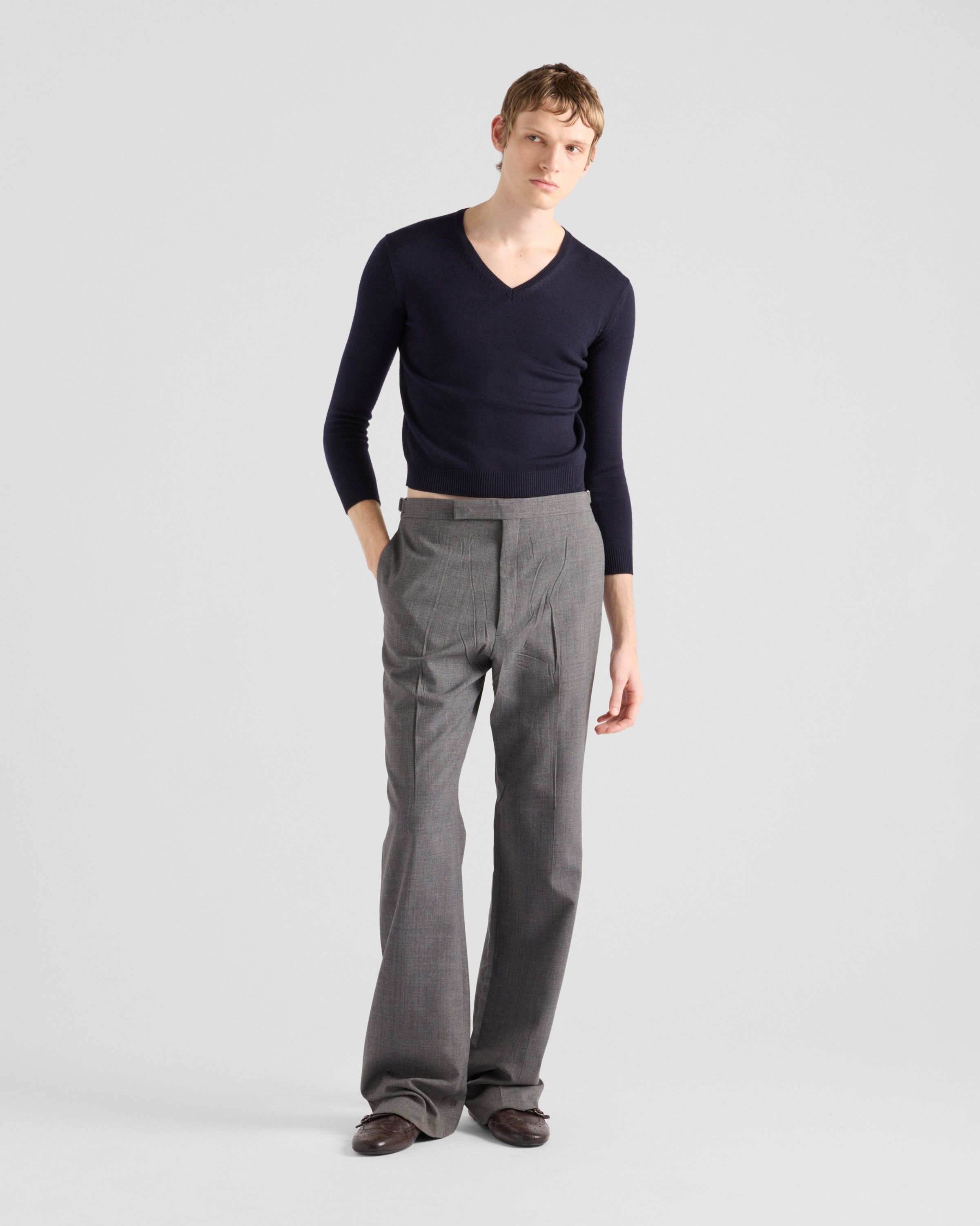 Prada o1bcso1str1025 Technical Wool Pants in Grey Size US 36 / EU 52 - 2 Thumbnail