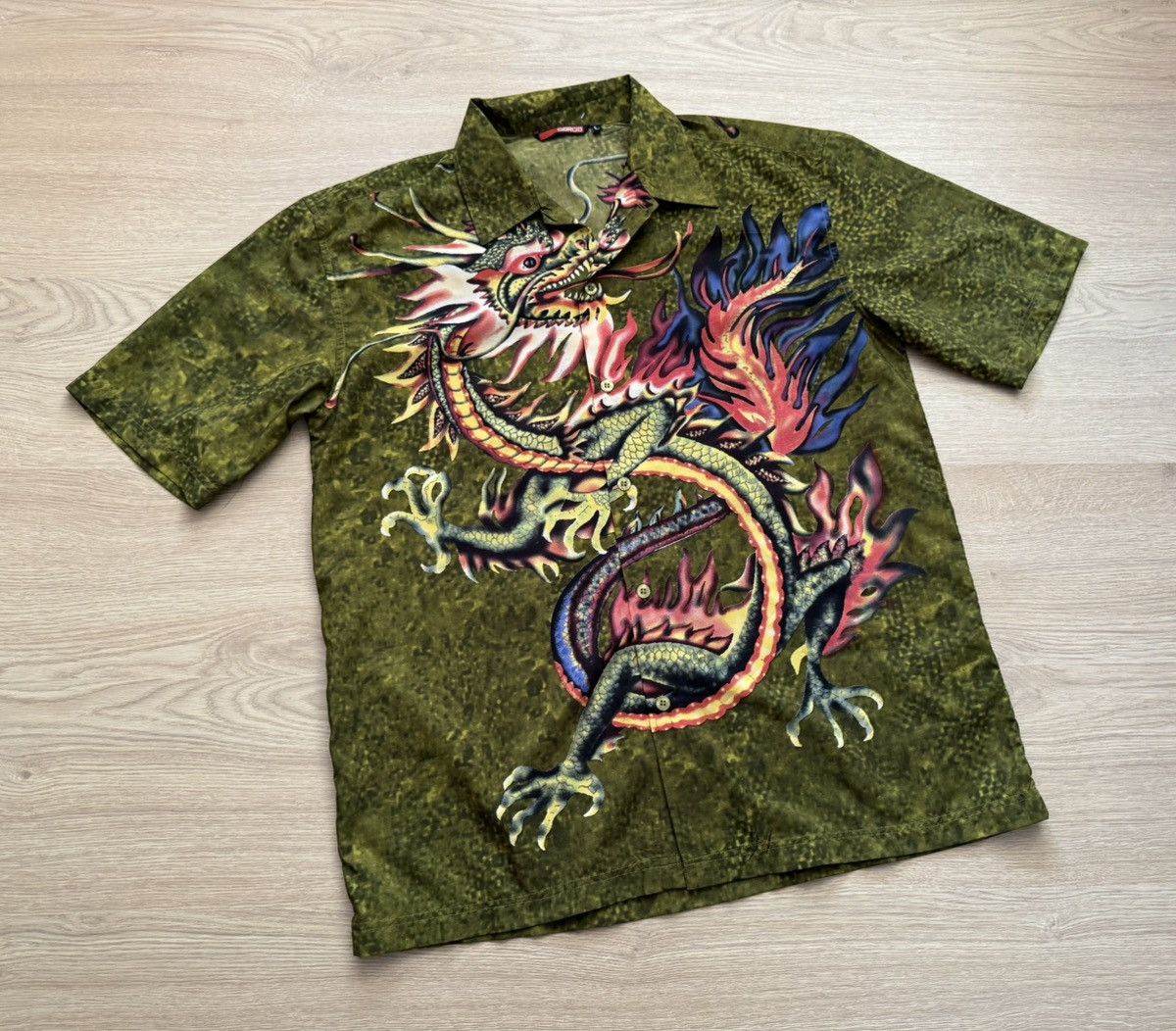 Japanese Brand Vintage 00’s Giorgio y2k Japanese Dragon Ahirt Size US L / EU 52-54 / 3 - 1 Thumbnail