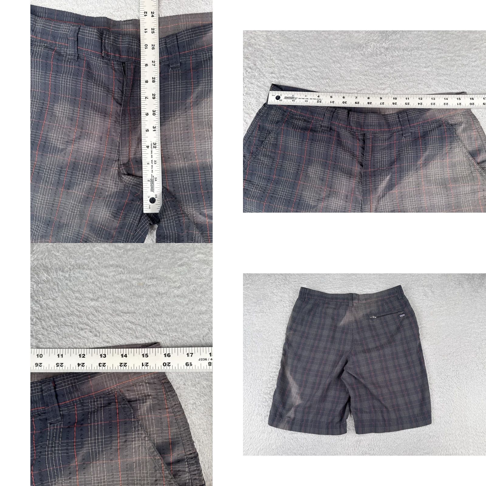 Patagonia Patagonia Shorts Mens 31 Black Plaid Thrift Shorts Polyester Blend Flat Front Size US 31 - 9 Thumbnail