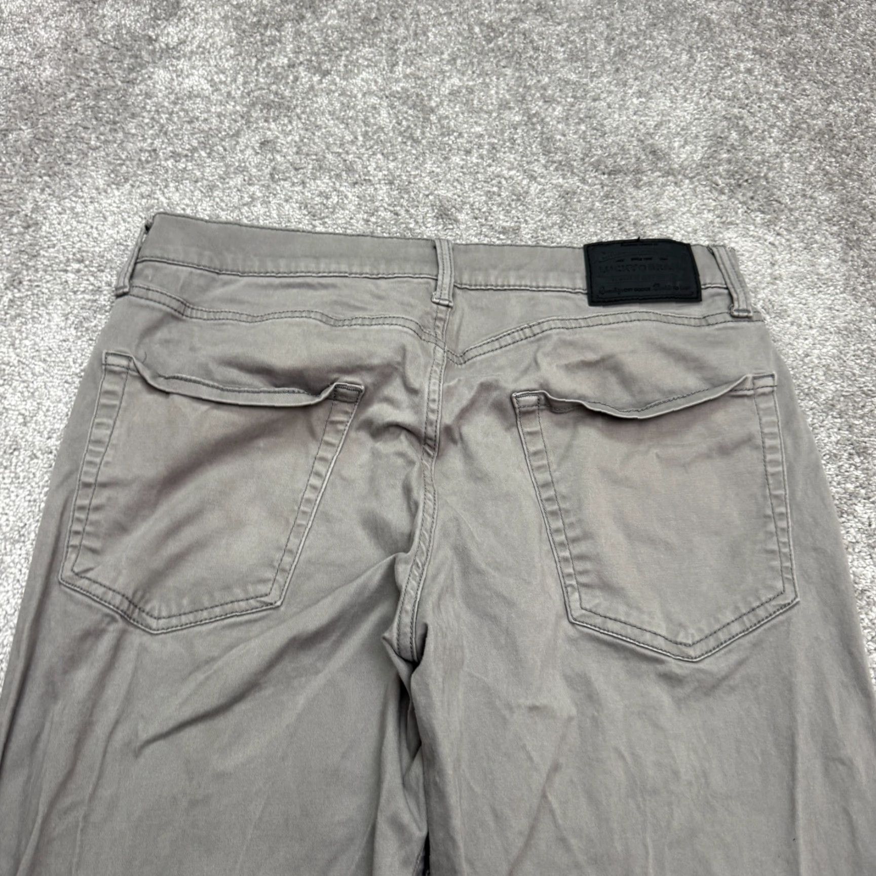 Lucky Brand Lucky Brand Pants Men 33x30 Gray Flat Front Cotton Chino Straight Leg Casual 223 Regular Waist 33 Size US 33 - 4 Thumbnail
