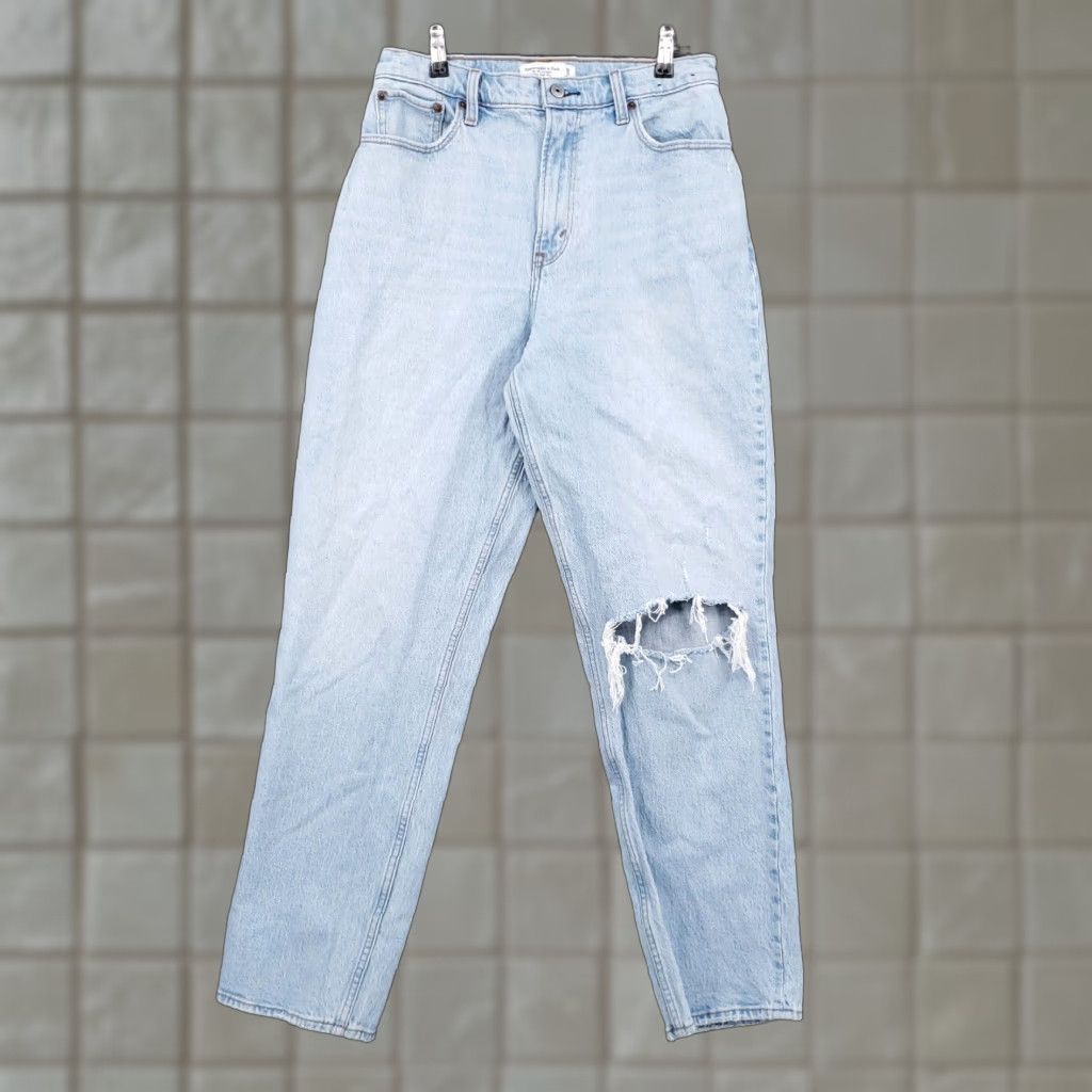 Abercrombie Fitch Jeans Womens Blue Straight High Rise 29 Inch