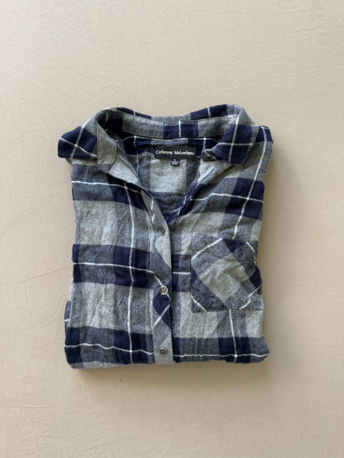 Other Catherine Malandrino Fringed Plaid Flannel Shirt Size S / US 4 / IT 40 - 1 Thumbnail