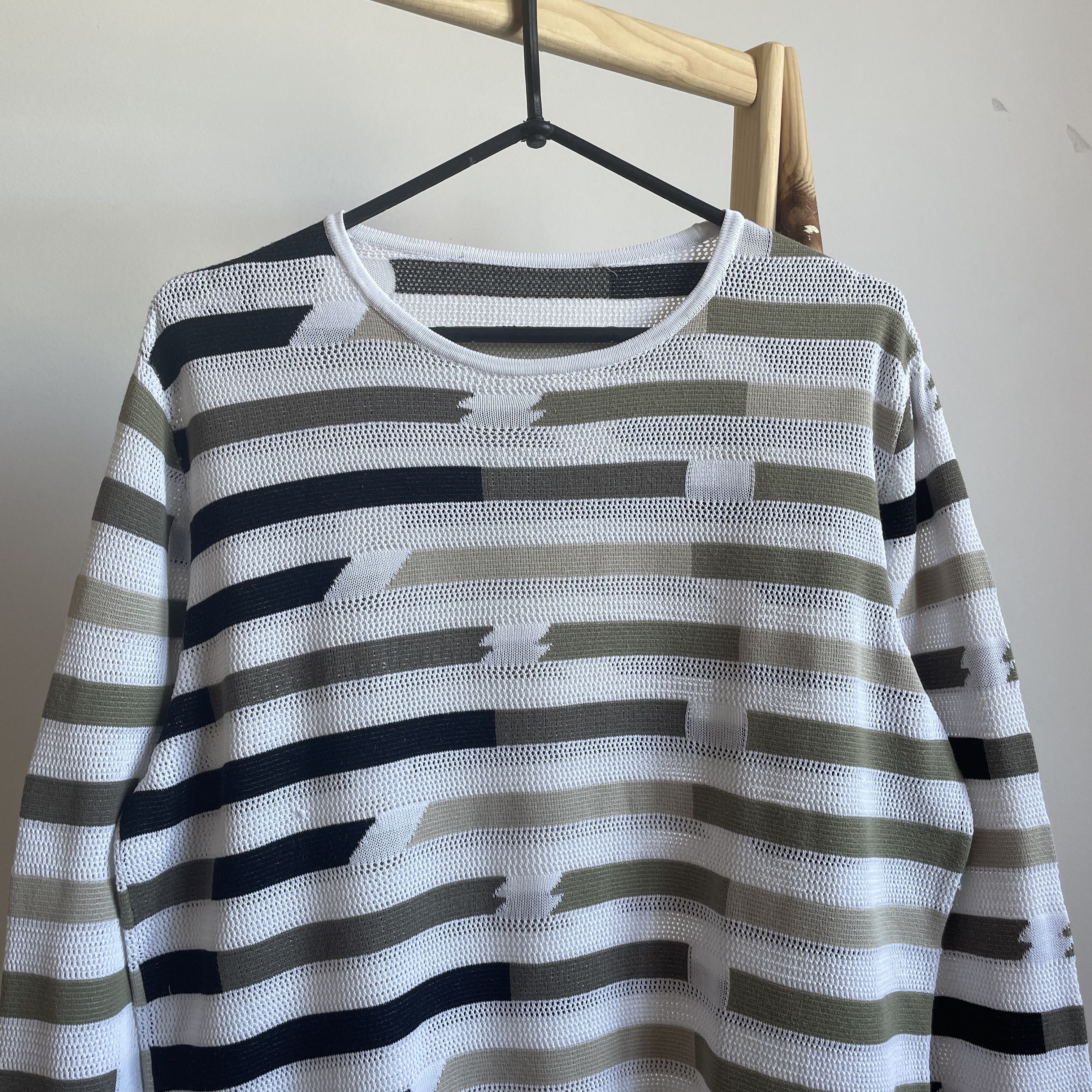 Ermanno Scervino Ermanno Scervino Striped Mesh Knit Cotton Sweater Size US M / EU 48-50 / 2 - 3 Thumbnail