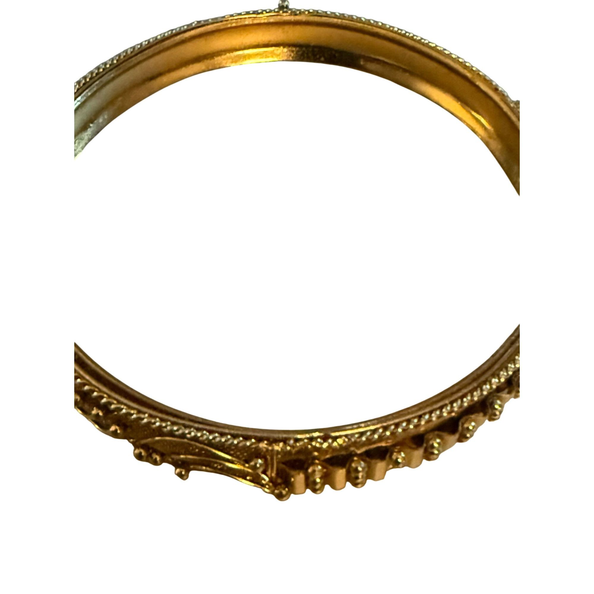 Other Vintage Gold-Tone Ornate Scroll & Mesh Bangle Bracelet 7 Inc Size ONE SIZE - 4 Thumbnail