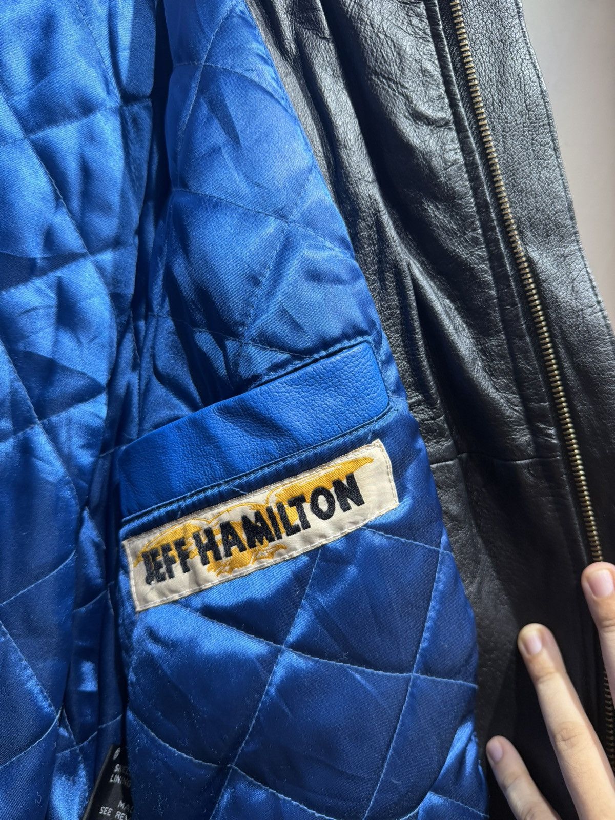 Jeff Hamilton Vintage Jeff Hamilton Nascar Leather jacket Size US L / EU 52-54 / 3 - 23 Thumbnail