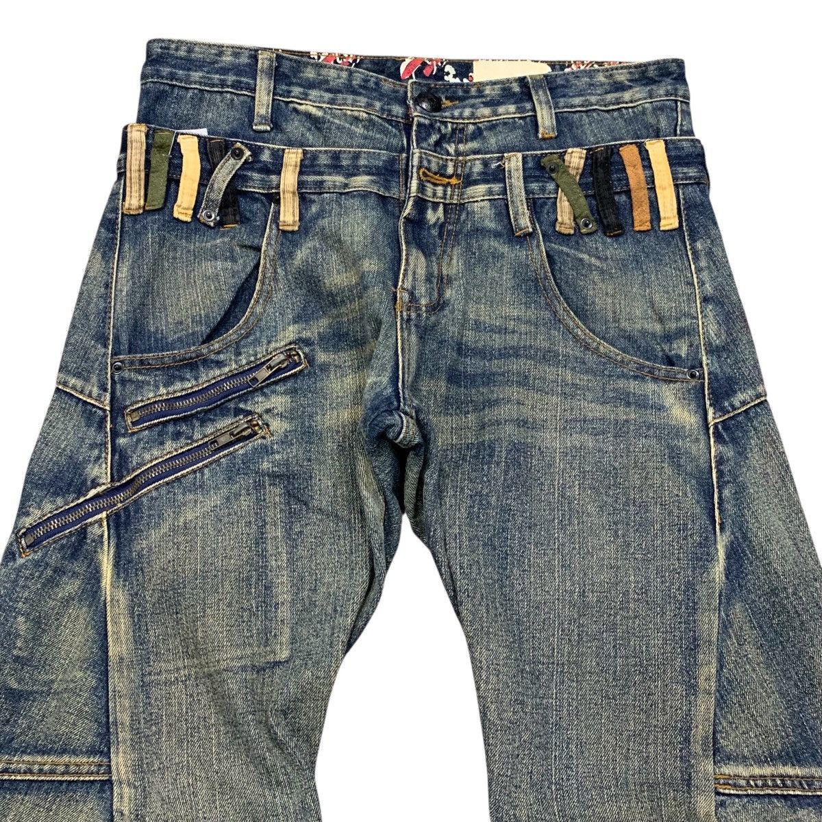 Japanese Brand LGB Style 2000’s KMK Double Waist Mudwash Jeans Size US 31 - 3 Thumbnail