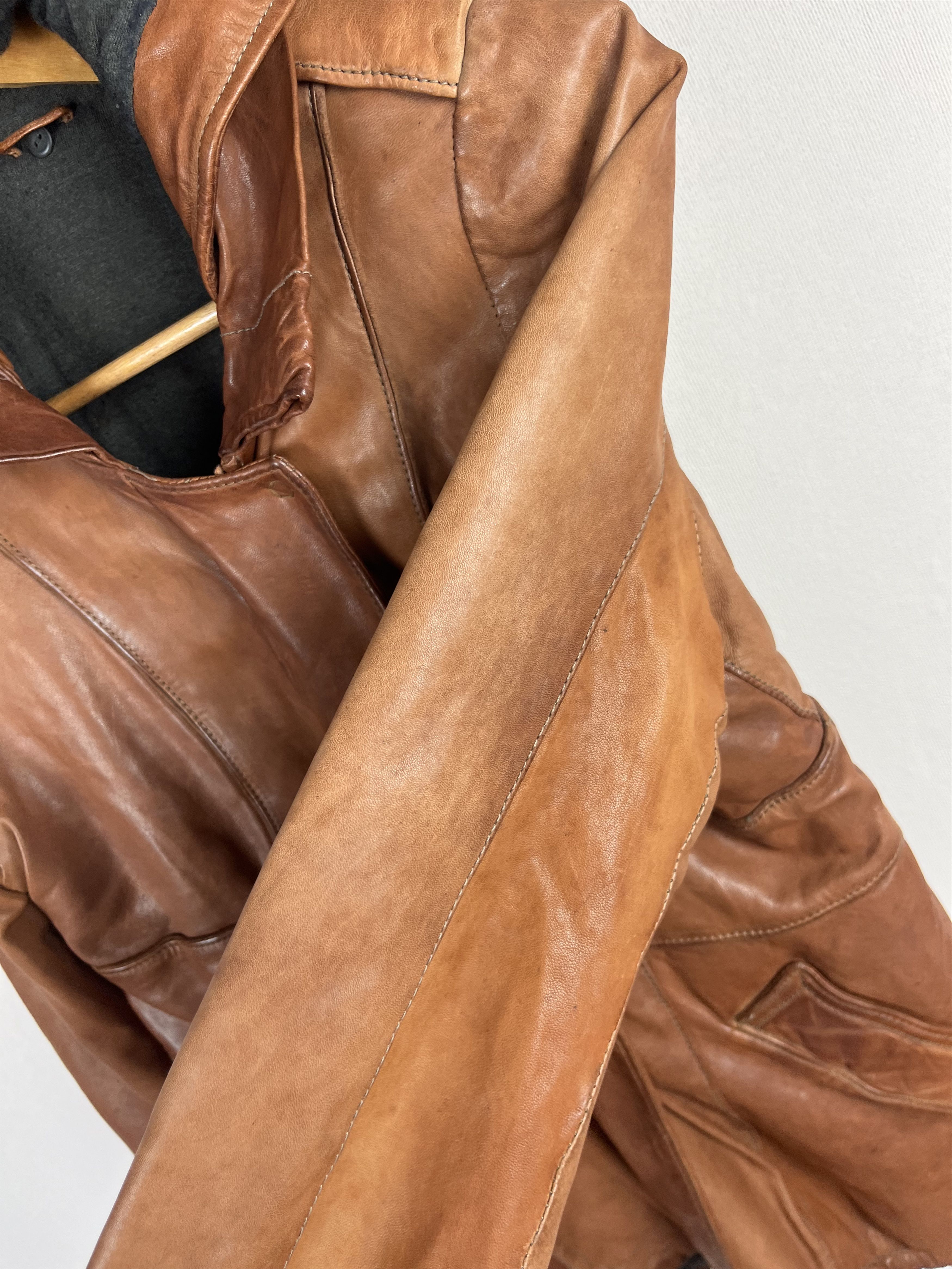 Giorgio Brato Giorgio Brato Hooded Zip Leather Brown Jacket Vera Pelle Size M / US 6-8 / IT 42-44 - 15 Thumbnail