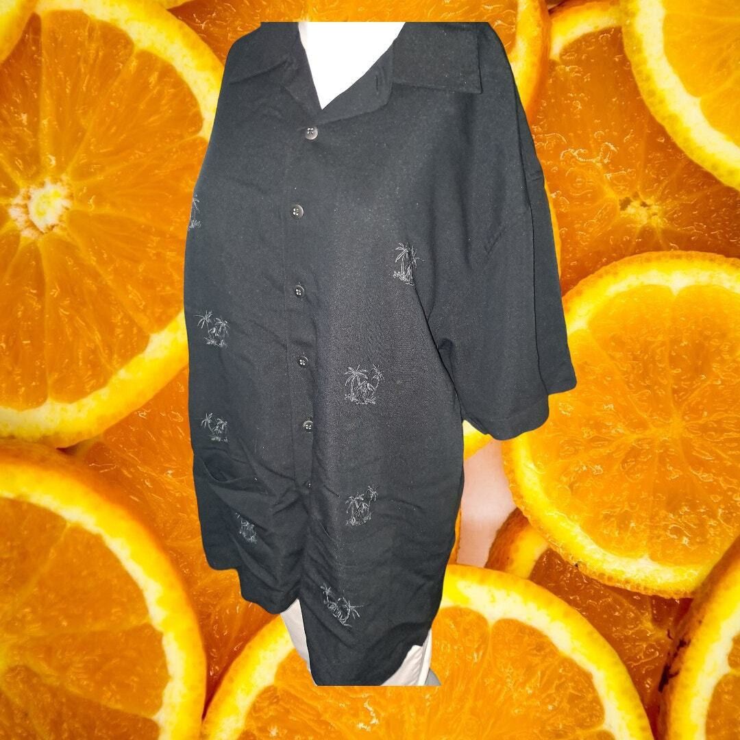 Cubavera Cubavera Black Button Up with Palm Tree Design Size Large Size US L / EU 52-54 / 3 - 1 Thumbnail