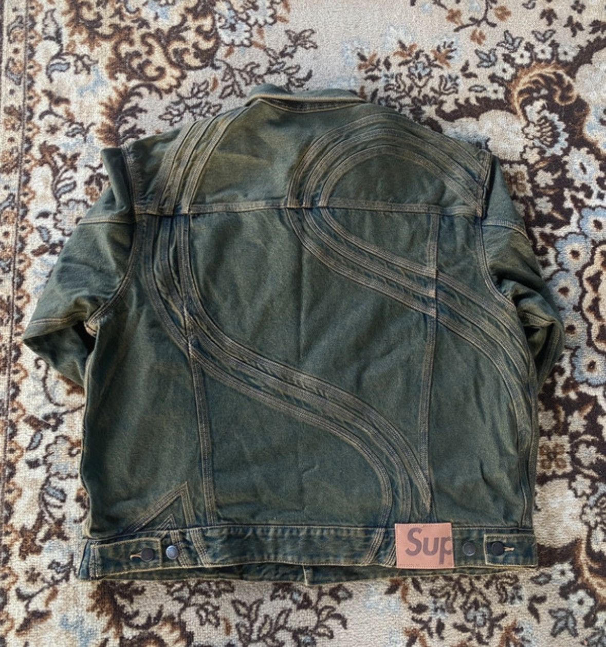 Supreme Supreme S Logo Denim Dirty Green jacket Size US XL / EU 56 / 4 - 4 Thumbnail