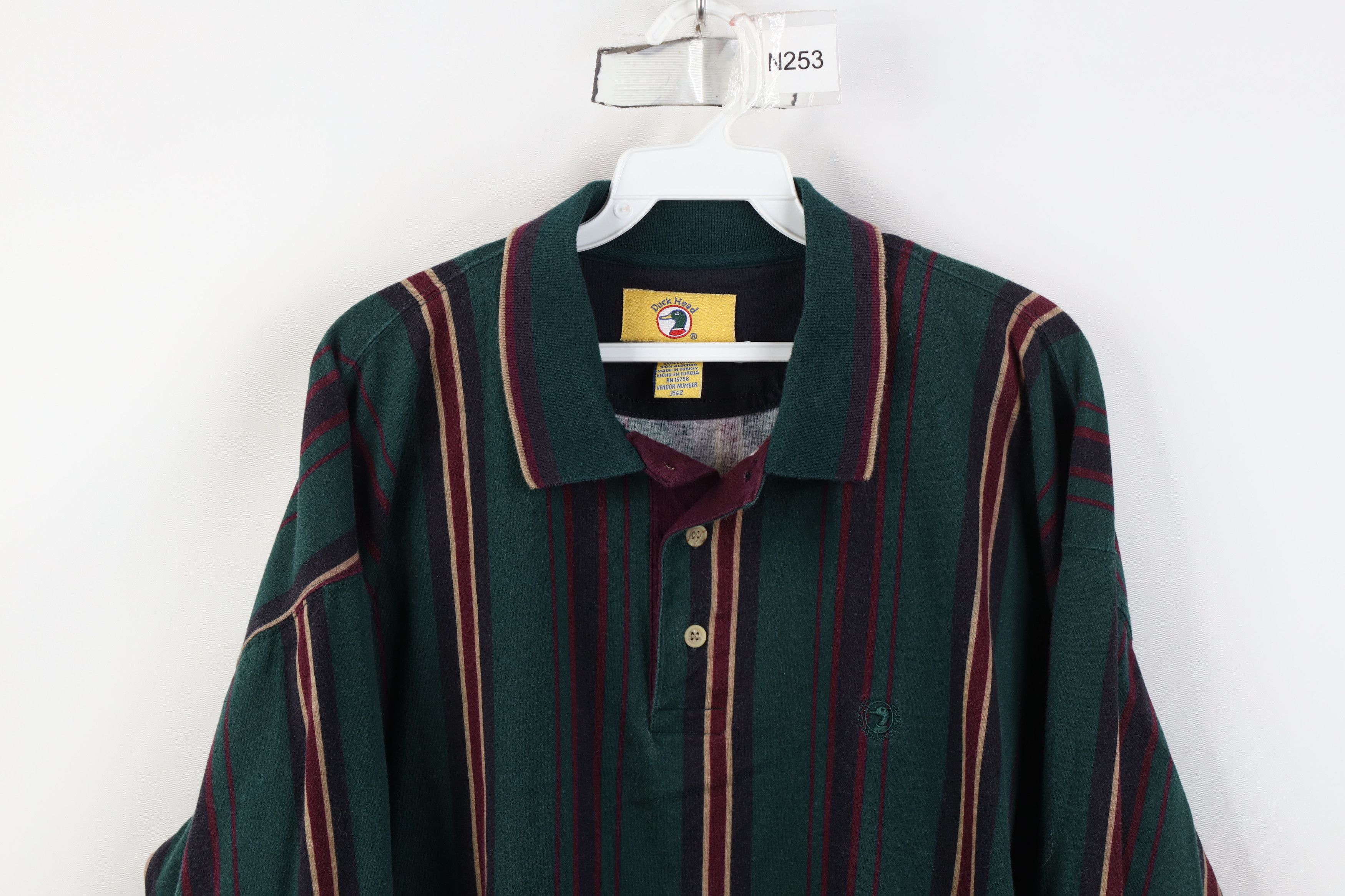 Vintage Vintage 90s Streetwear Striped Long Sleeve Rugby Polo Shirt Size US L / EU 52-54 / 3 - 2 Thumbnail