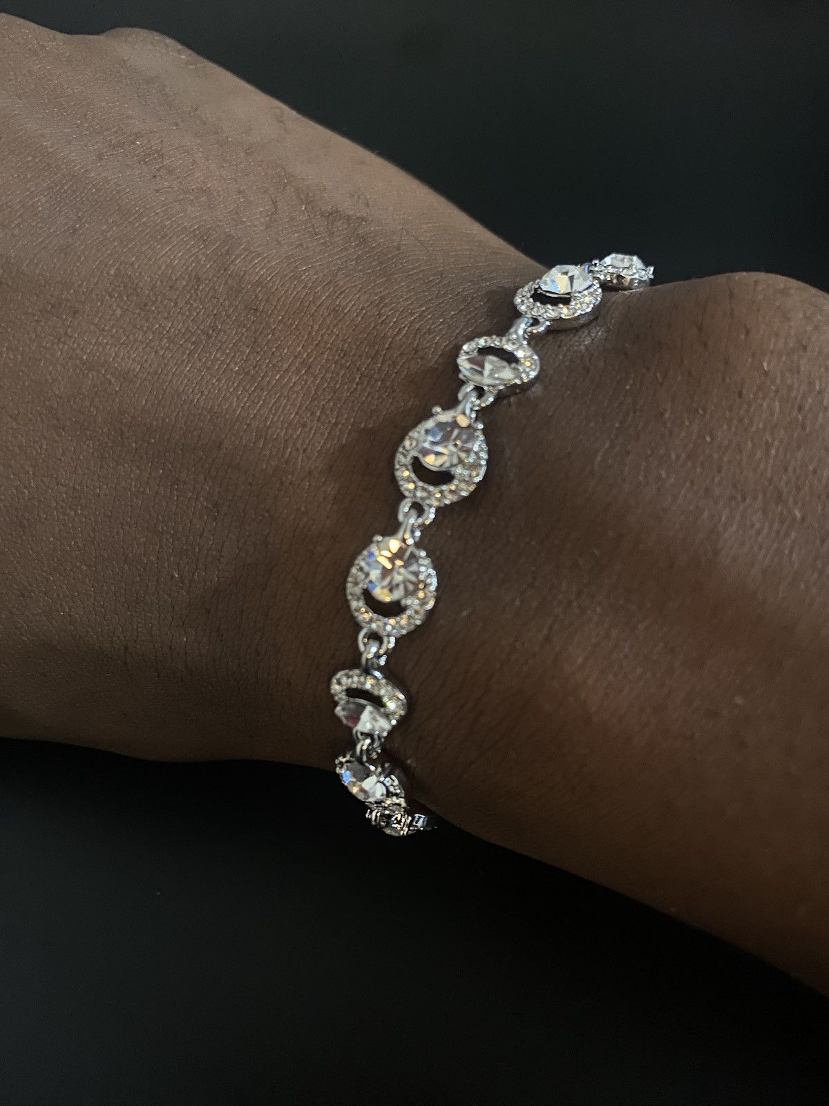 Givenchy Givenchy Silver Crystal Flex Bracelet Size ONE SIZE - 2 Thumbnail