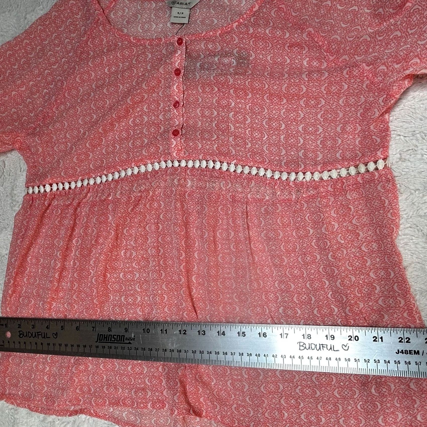Ariat Ariat Blouse Long Sleeve Boho Top Pink Small New Size S / US 4 / IT 40 - 7 Thumbnail