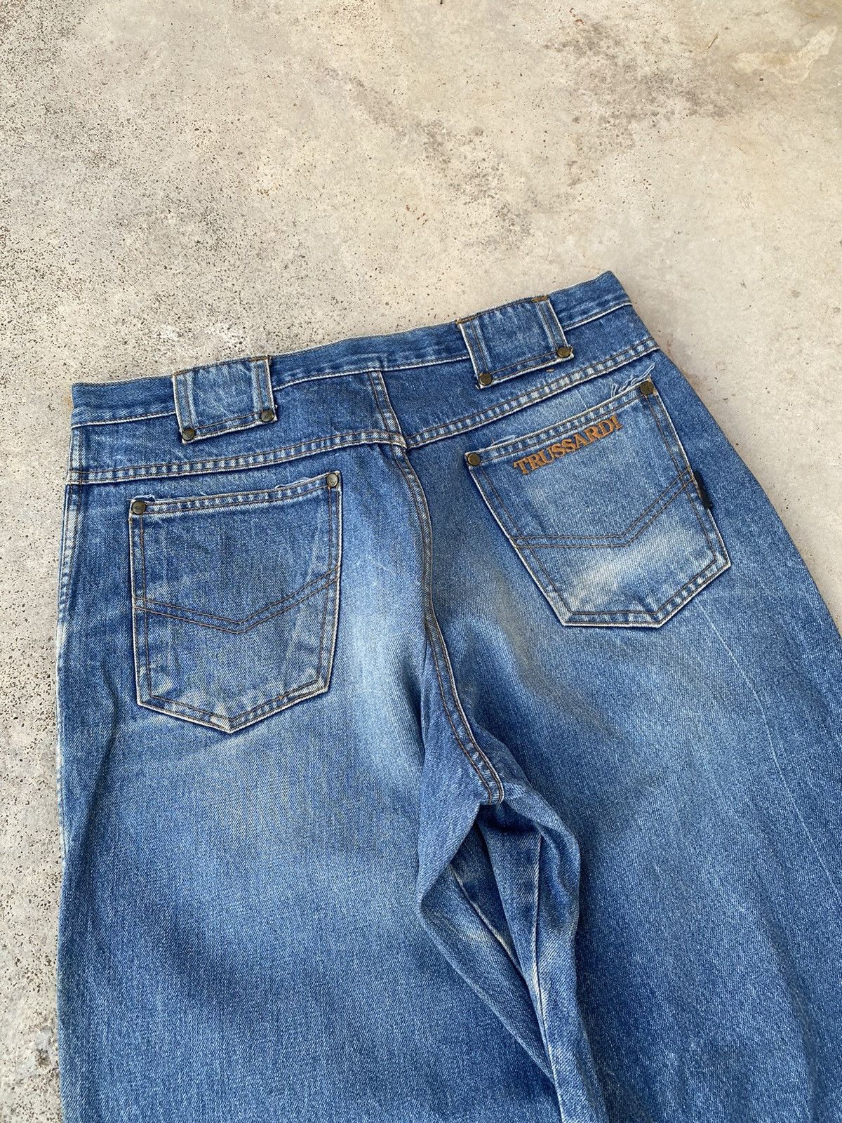 JNCO Vintage Trussardi Embroidered Side Tape Baggy Jeans Size US 34 / EU 50 - 5 Thumbnail