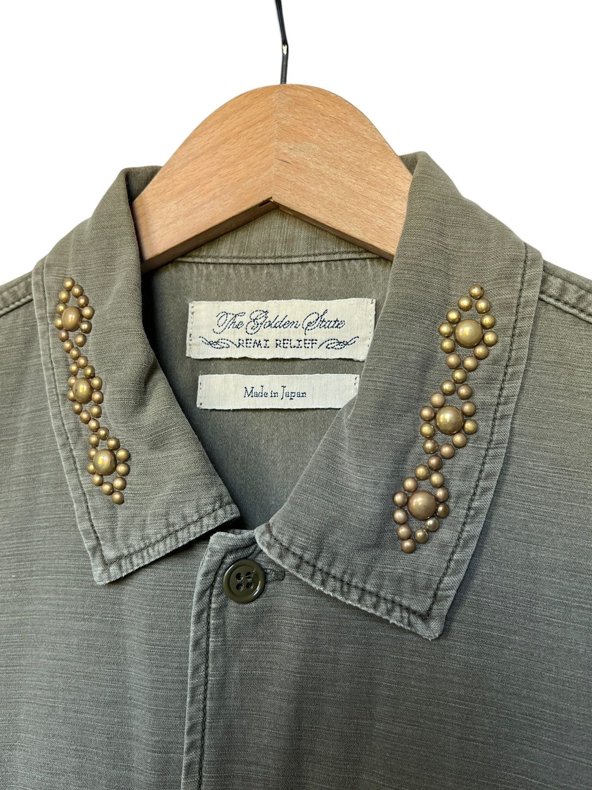 Japanese Brand × Remi Relief Remi Relief Studded Military Shirt Size US S / EU 44-46 / 1 - 5 Thumbnail