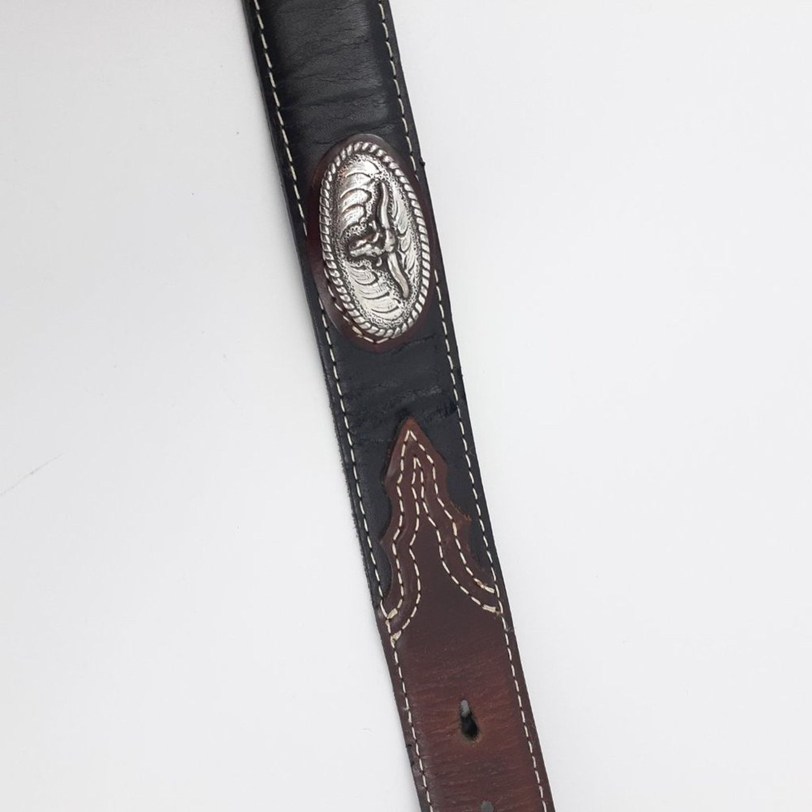 Nocona Nocona Western Southwestern Rodeo Longhorn Bull Horn Concho Size 28 - 9 Thumbnail