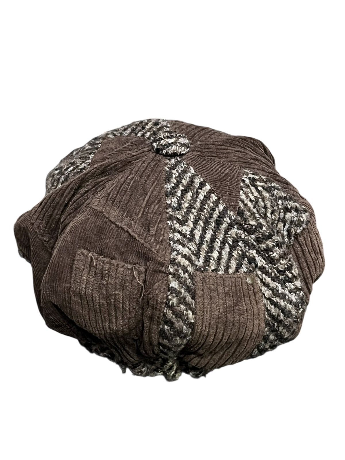 Designer Grunge Vintage Japanese Patchwork Corduroy Newsboy Hat Size ONE SIZE - 9 Thumbnail