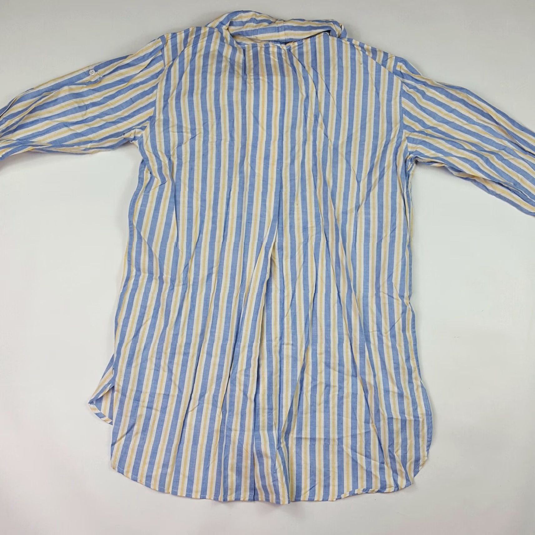 Etro VINTAGE Just Class Shirt Women Small Blue Striped Rolled Collar Blouse 80s Retro Casual Womens Size S / US 4 / IT 40 - 7 Thumbnail