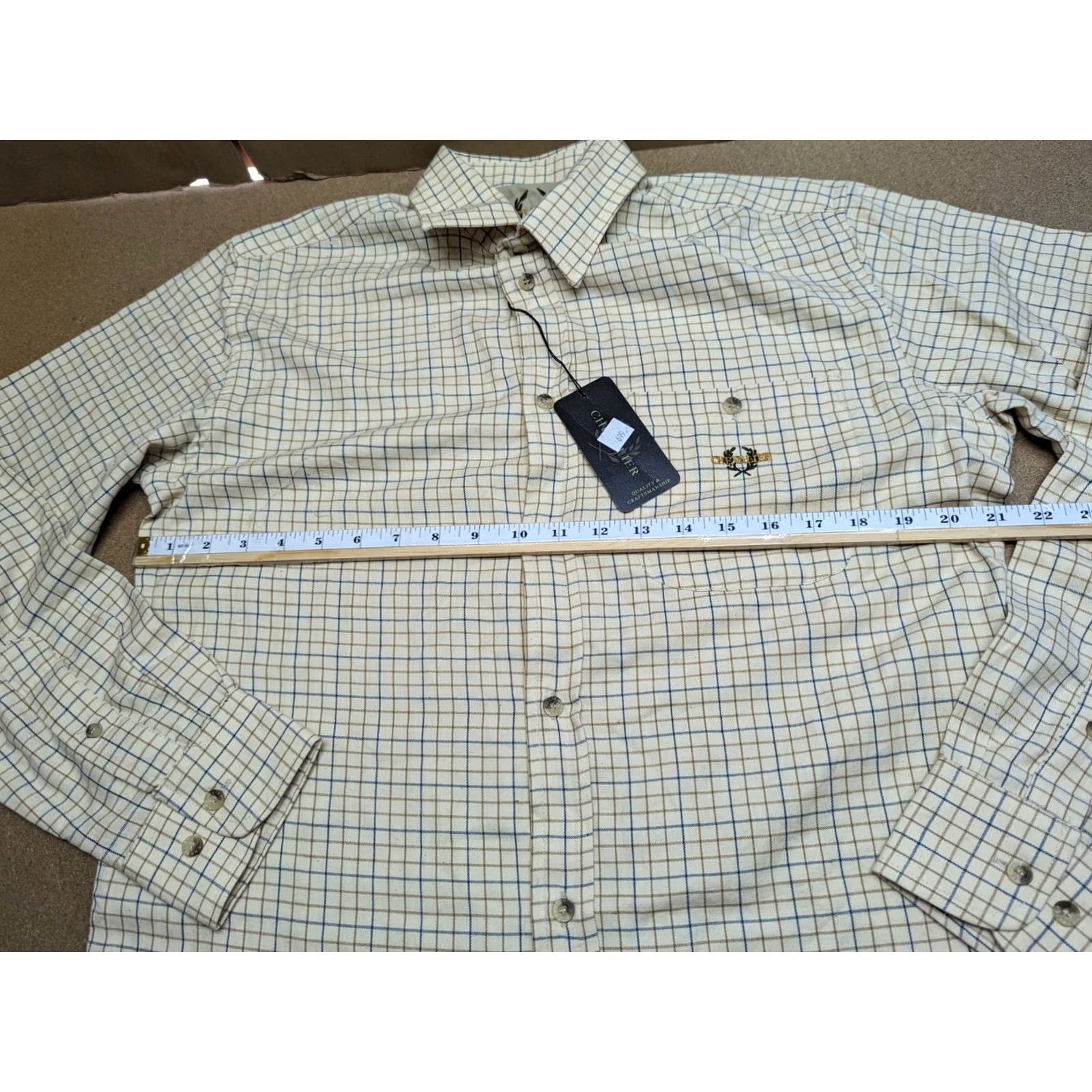 Vintage Chevalier Hunting Button Up Shirt Mens Size S Twill Plaid Long Sleeve Button Up Modern Casual Mens Shirt Size US S / EU 44-46 / 1 - 6 Thumbnail