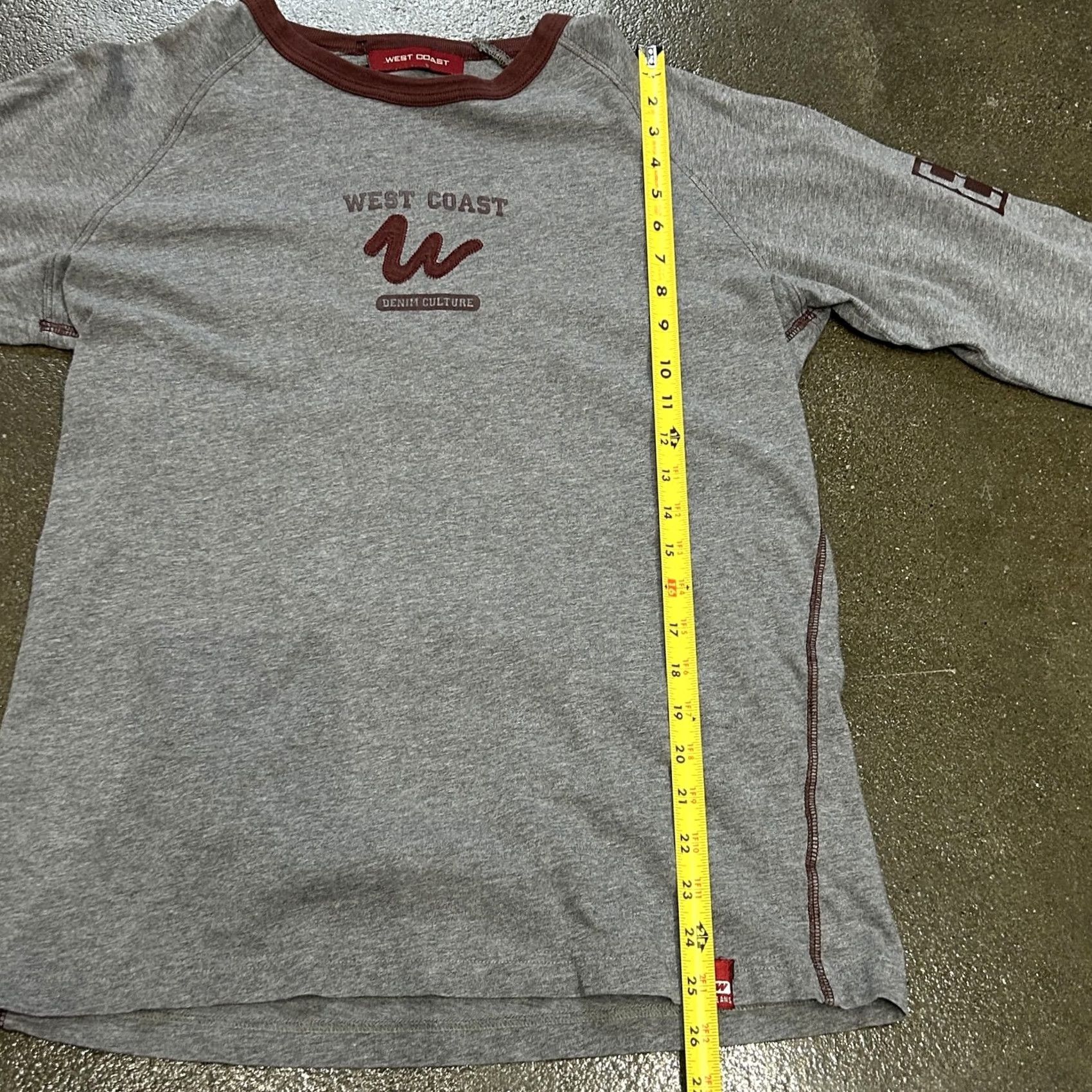 Vintage West Coast Shirt Mens Medium Gray Long Sleeve Crewneck Graphic Raglan Casual Size US S / EU 44-46 / 1 - 6 Thumbnail