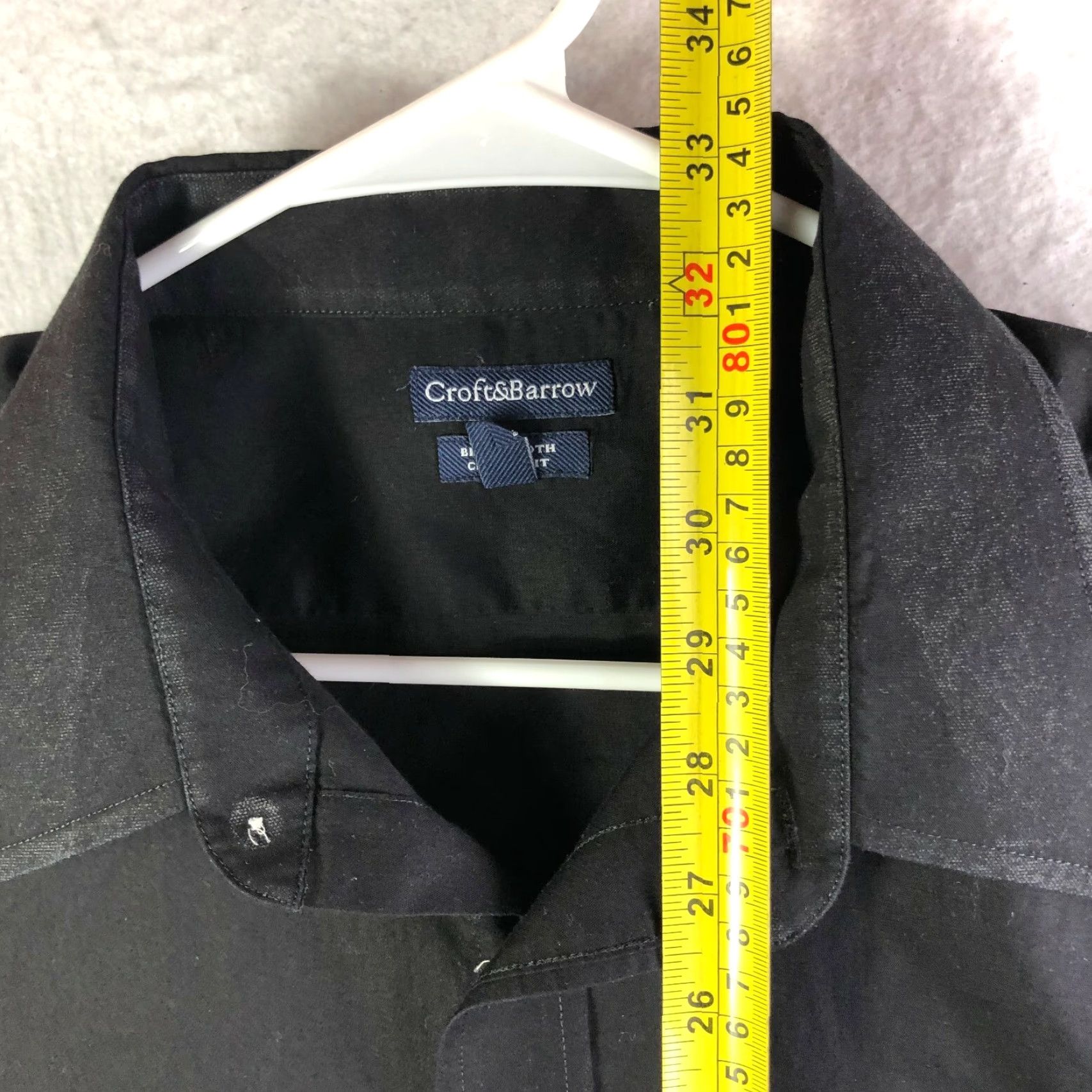 Croft & Barrow Croft & Barrow Classic Fit Mens 17.5 34/35 Black Long Sleeve Spread Collar Shirt Size US XXL / EU 58 / 5 - 5 Thumbnail