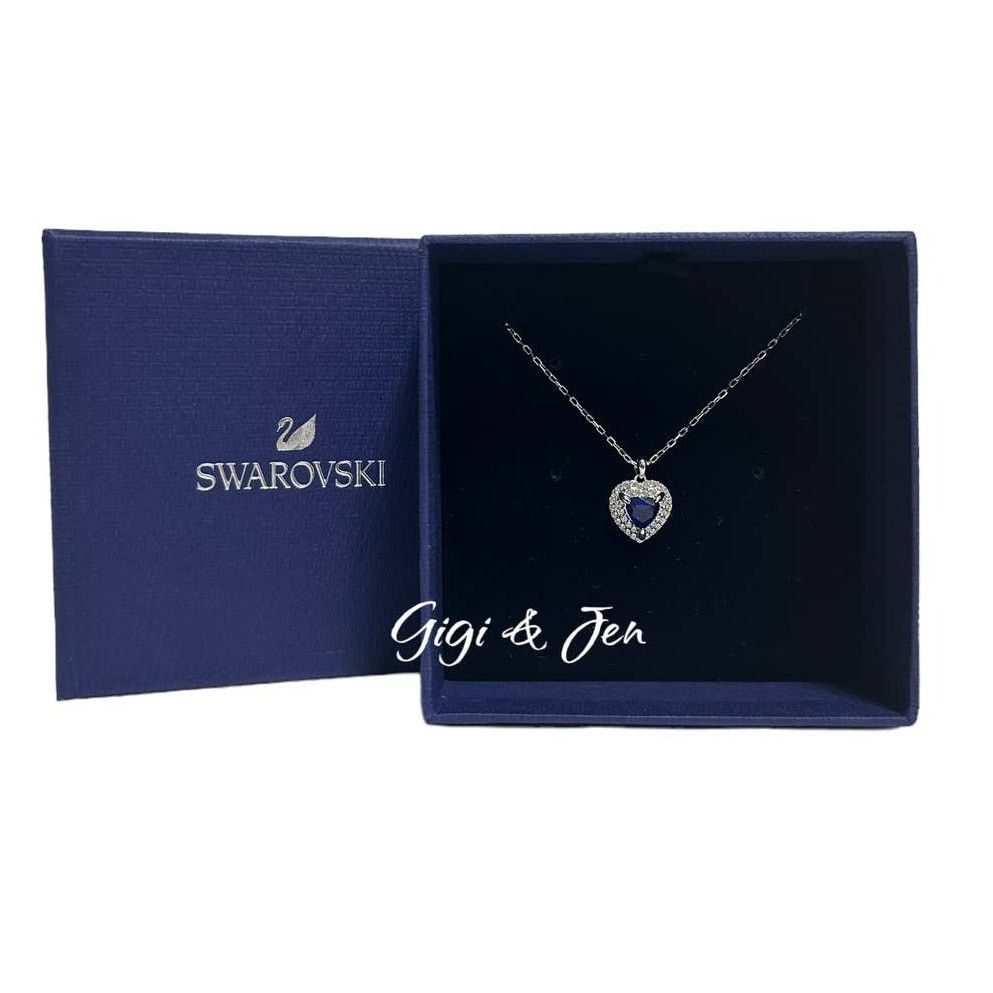 Swarovski Swarovski One pendant Heart, Blue, Rhodium plated Necklace Size ONE SIZE - 2 Thumbnail