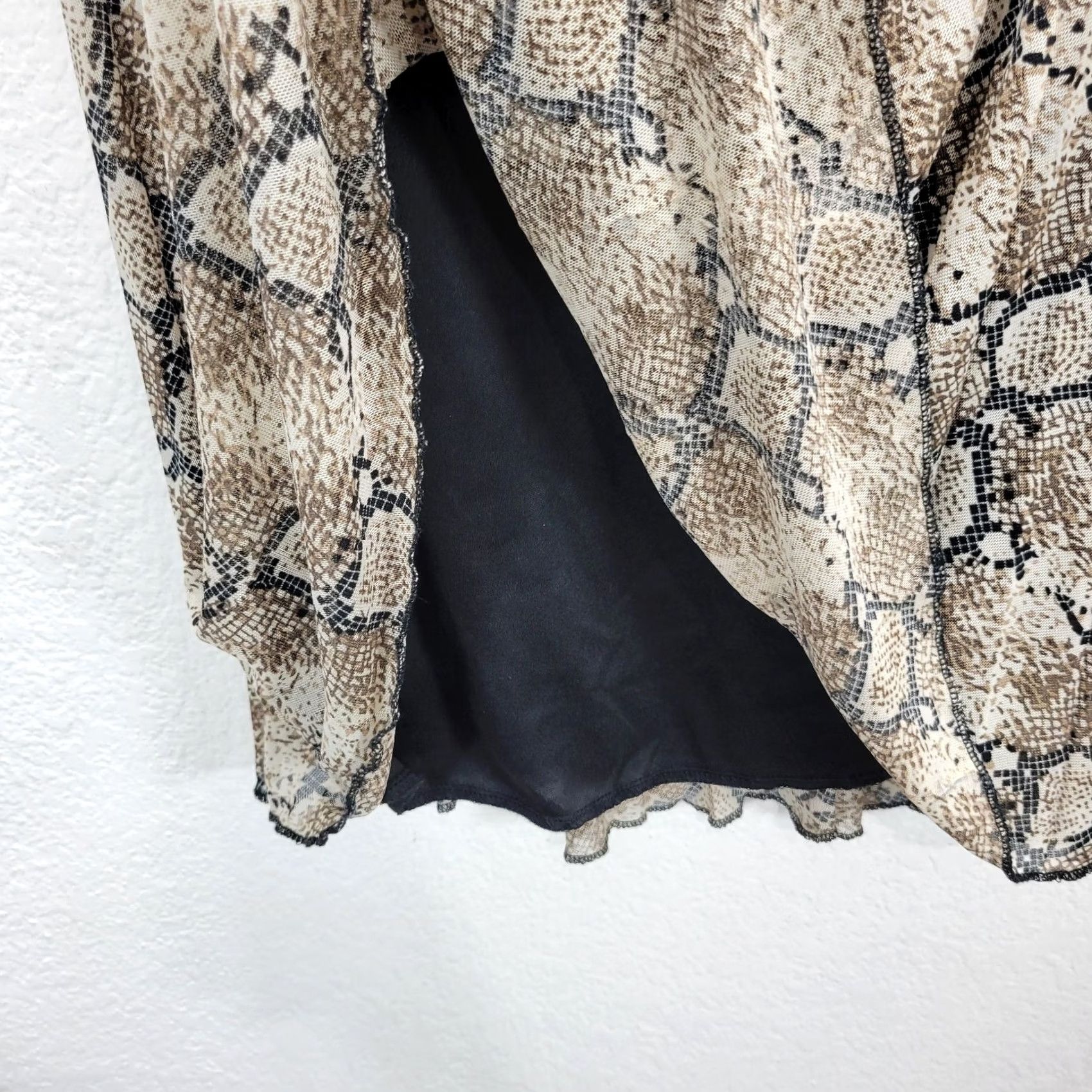 Vintage Womens Mickey Joey Python Snakeskin Print Midi Skirt Sz S New - Misure Size 28" / US 6 / IT 42 - 4 Thumbnail
