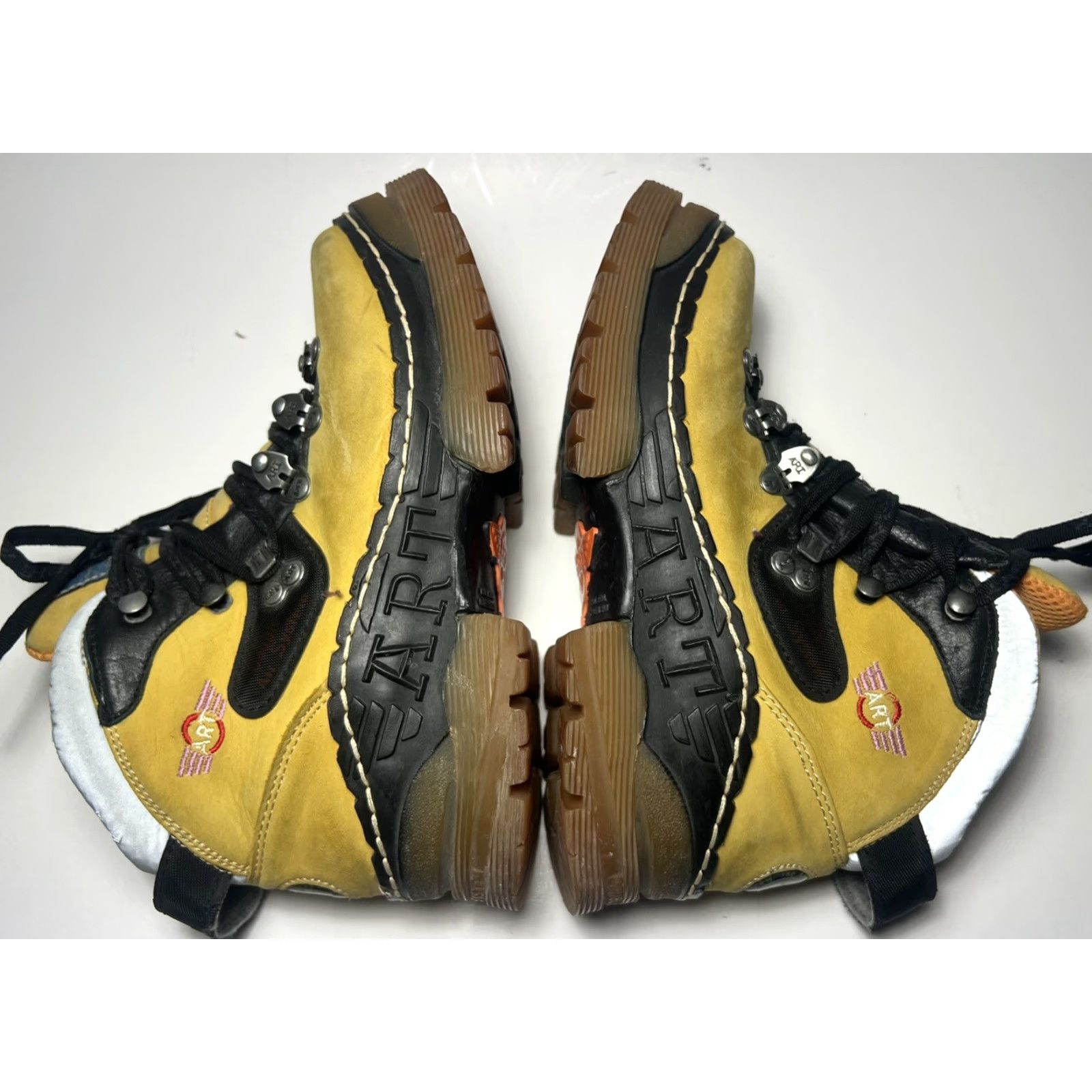 Vintage VINTAGE The Art Company Boots Platform Mens 5.5 Women 7 38 E Buckle Leather Yellow Round Toe Ankle Boot Size US 6 / IT 36 - 2 Thumbnail