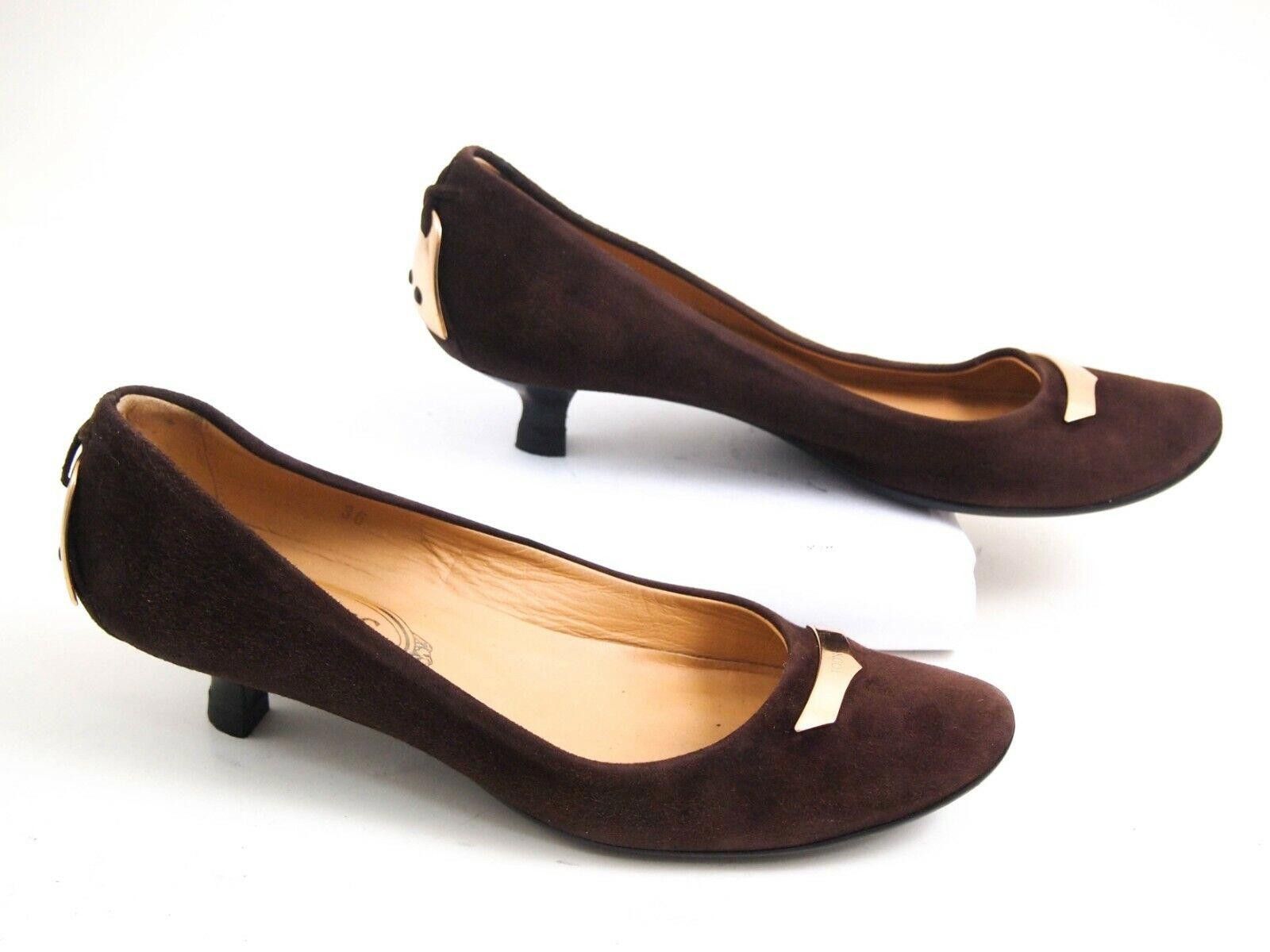 Tod's Tod's Low Heel Pumps Brown Suede Womens US 6 EU 36 Size US 6 / IT 36 - 2 Thumbnail