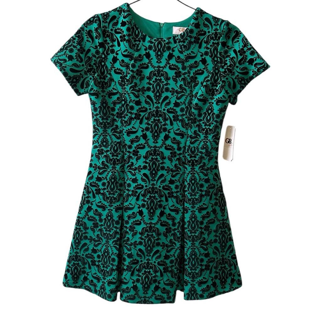 Designer Gorgeous Green Velvet Dress Sz 12 Size XL / US 12-14 / IT 48-50 - 1 Thumbnail