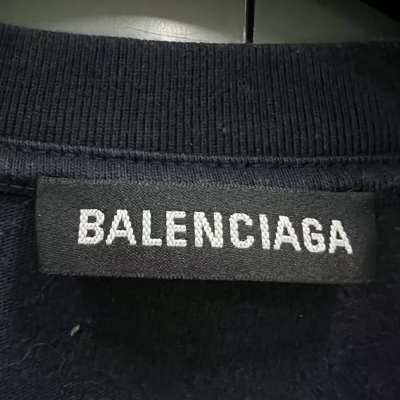 Balenciaga Balenciaga Dark blue small logo short-sleeved Size US S / EU 44-46 / 1 - 3 Thumbnail