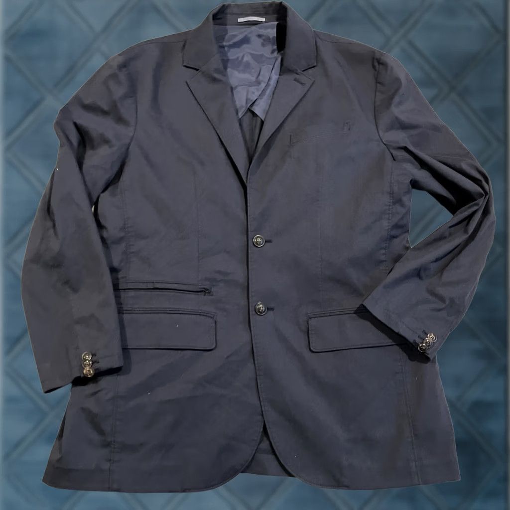 Faherty Faherty Reserve Blazer Navy Blue 2 Button - Men's XL Jacket Blazer Notch Lapel Single-Breasted Casual Business Travel Unstructured Solid Size 46R - 1 Thumbnail