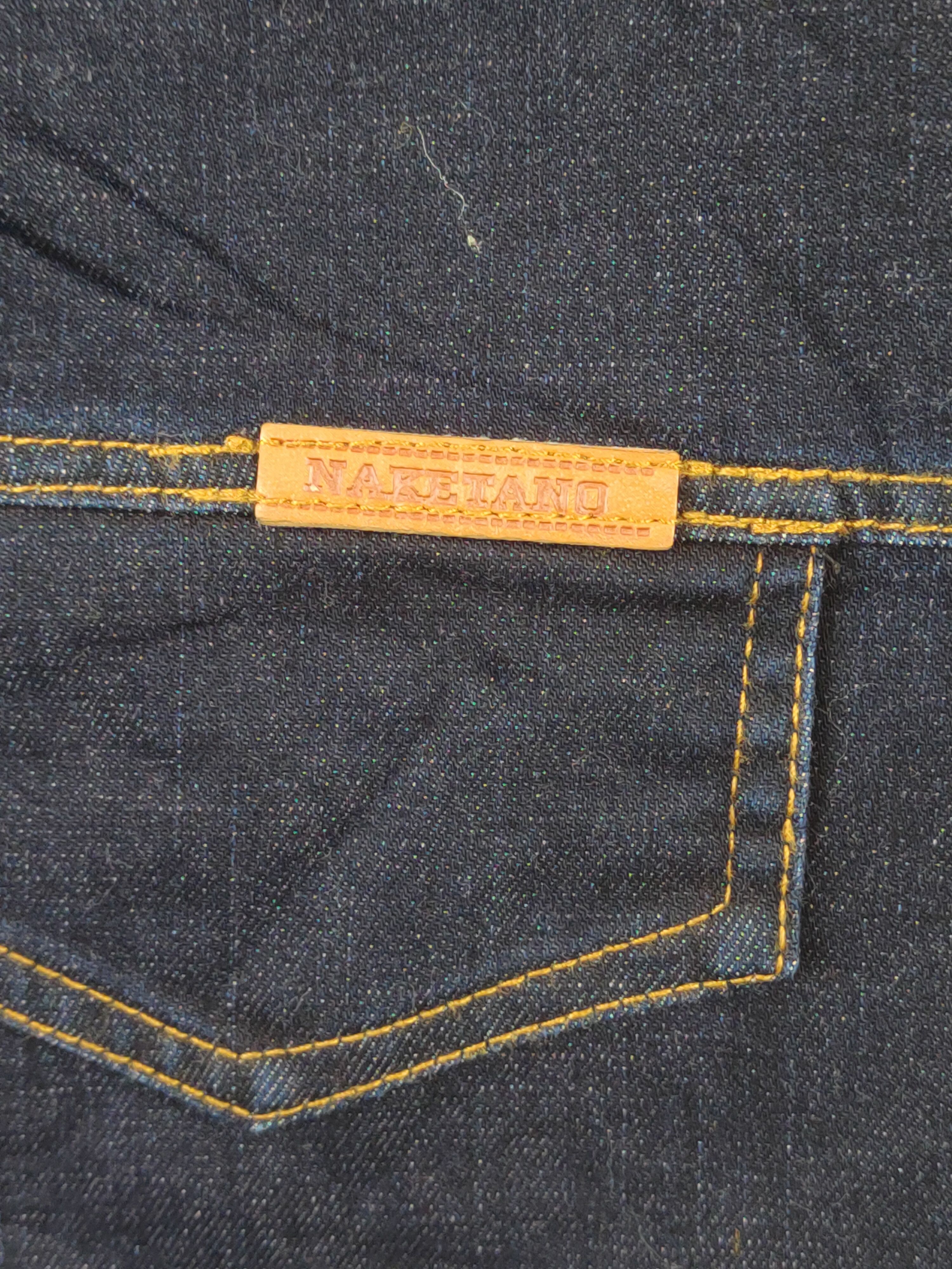 Japanese Brand × Vintage Avant Garde by Jianjian Yilian DarkBlue Denim Skirt Jumpsuit Size 35" - 7 Thumbnail