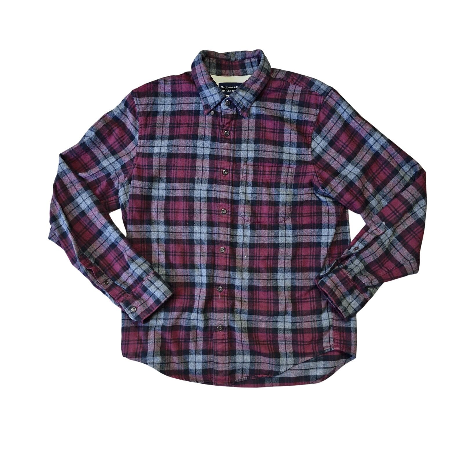 Abercrombie & Fitch Abercrombie Muscle Fit Plaid Shirt Medium Red Grey Button Up Size US M / EU 48-50 / 2 - 1 Thumbnail