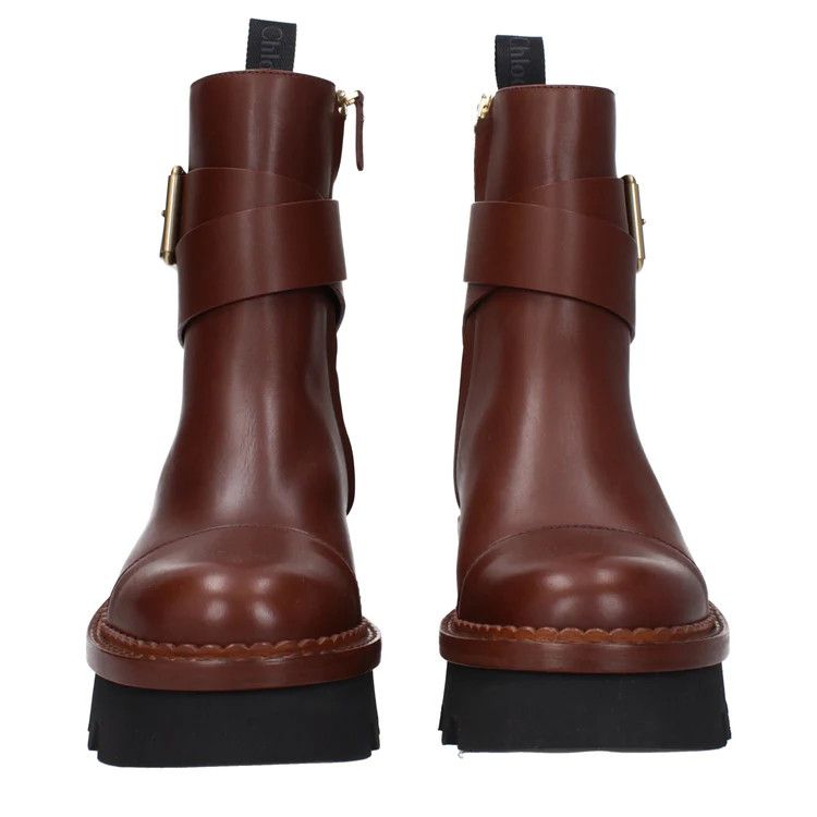 Chloe ob1o1e1024 Leather Ankle Boots in Brown Size US 9 / IT 39 - 3 Thumbnail
