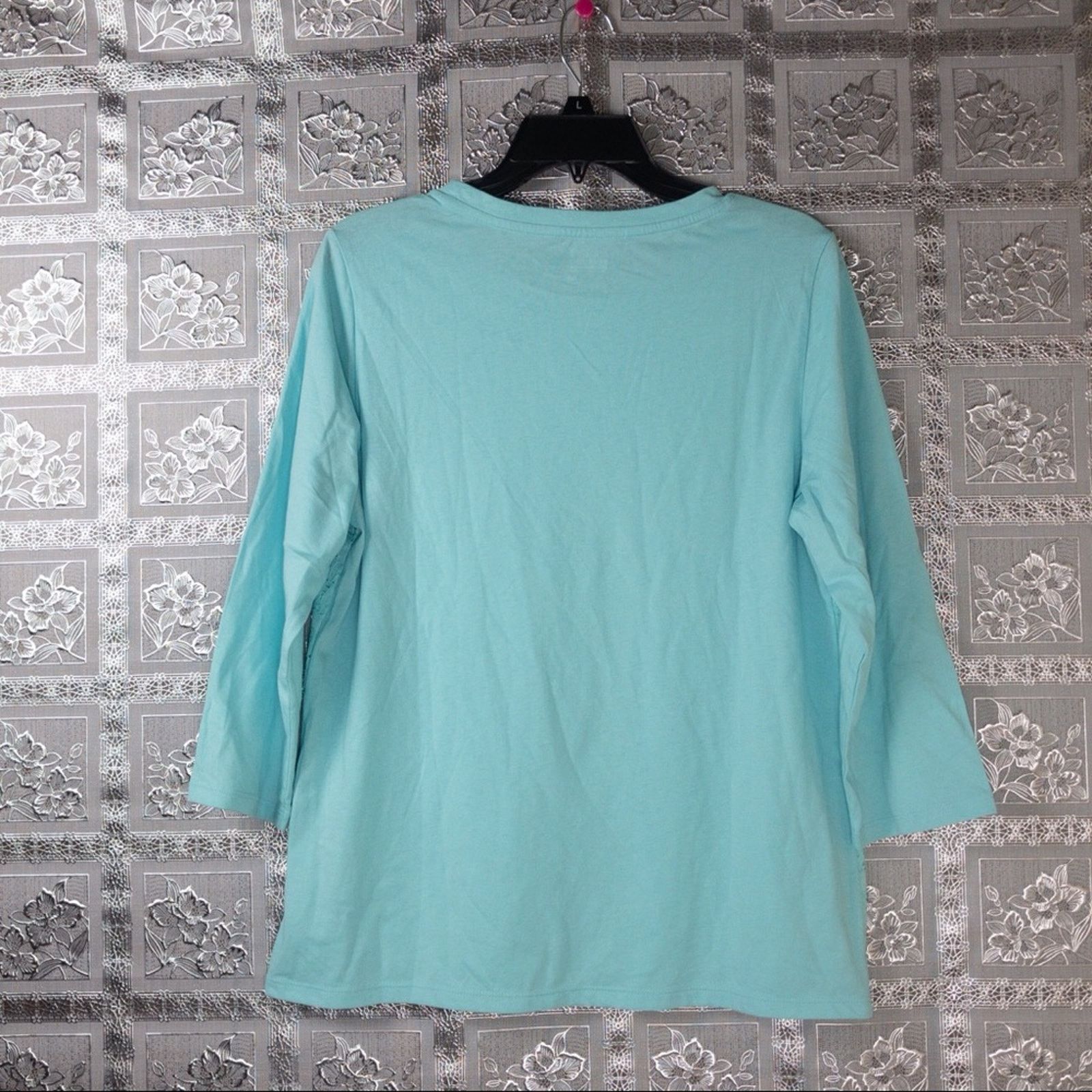 Basic Editions NWT Basic Editions Front Crochet Lace Overlay Top Size M / US 6-8 / IT 42-44 - 7 Thumbnail