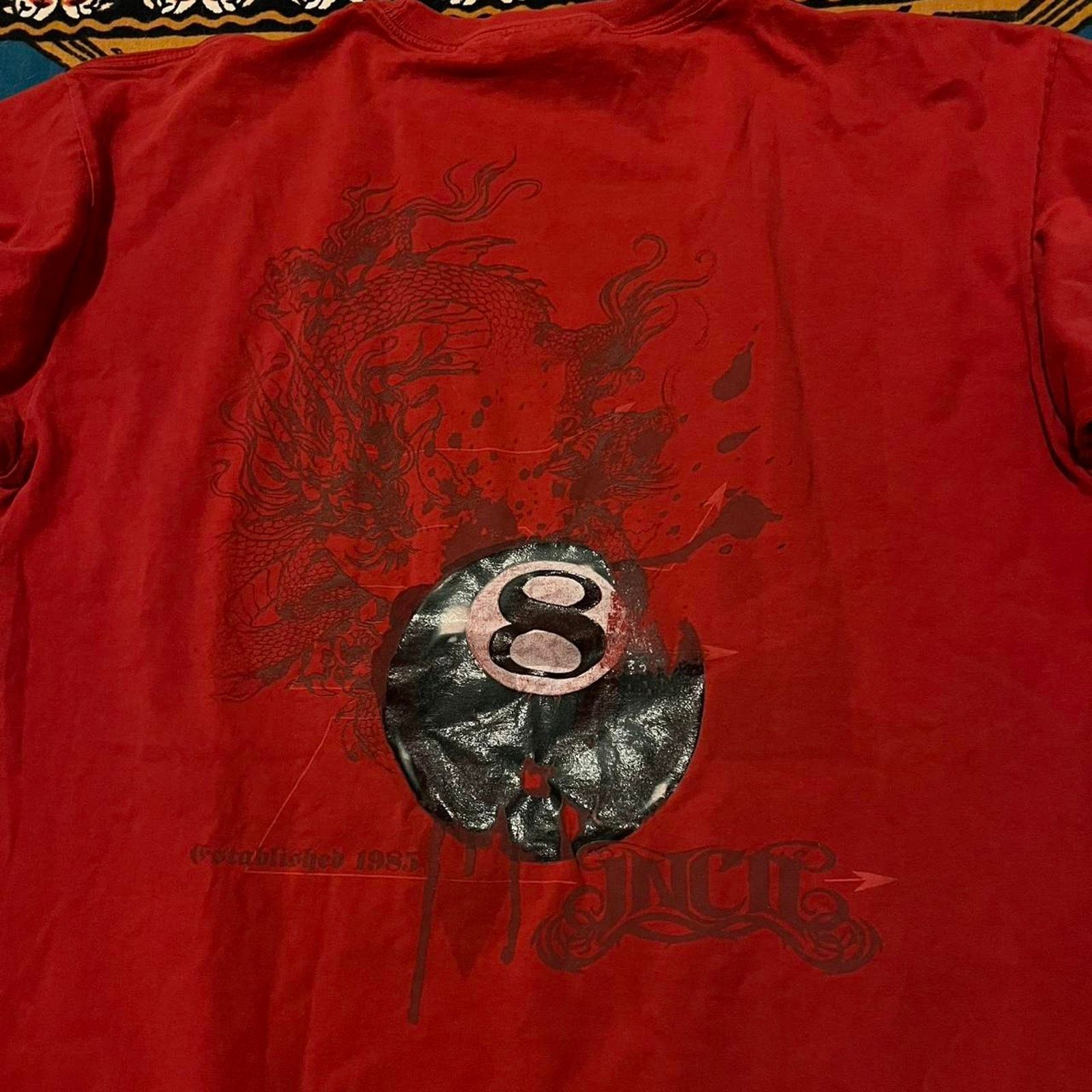 JNCO Crazy rare jnco 8ball shirt dragon stussy y2k tshirt red Size US XL / EU 56 / 4 - 6 Thumbnail