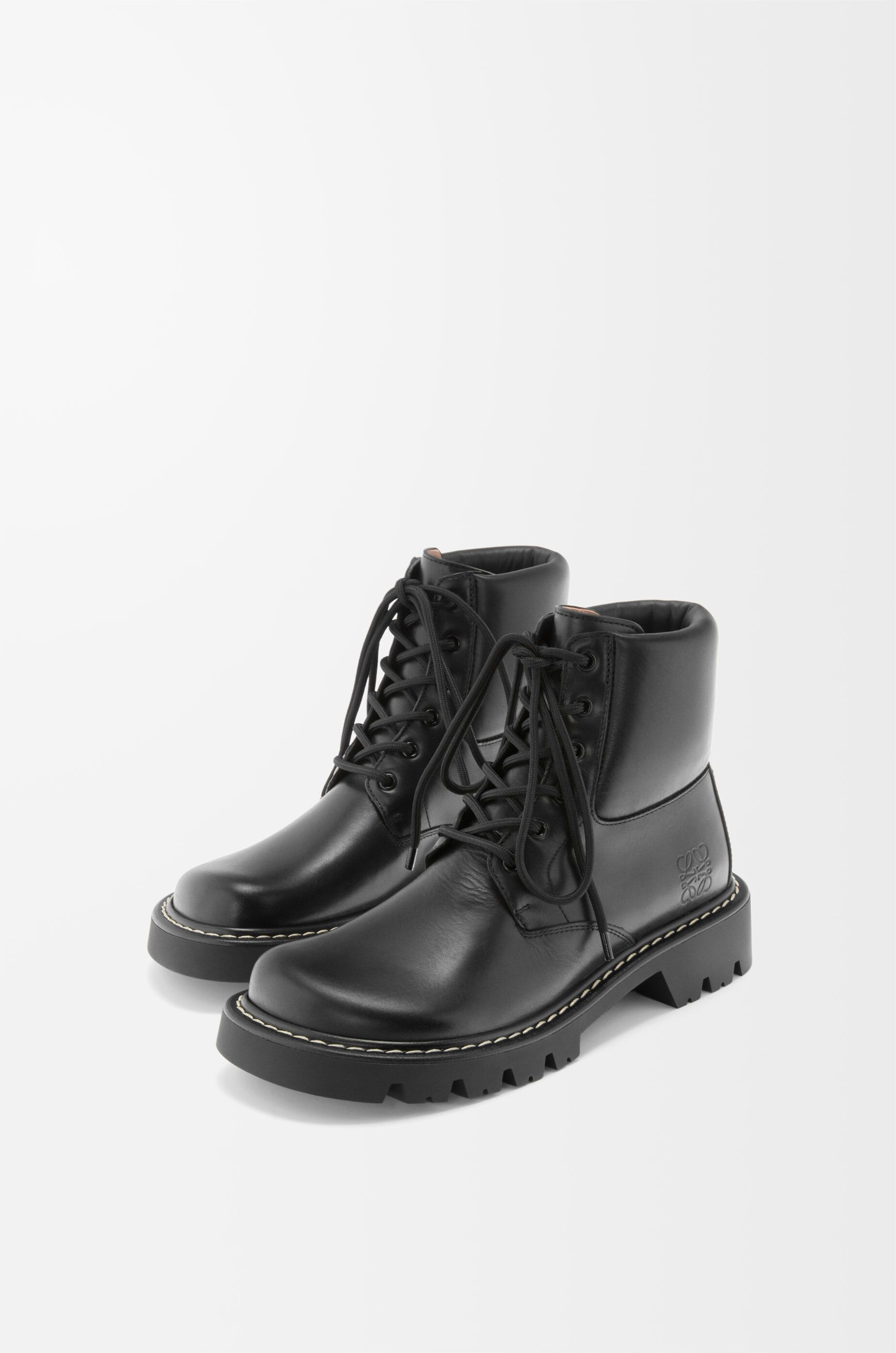 Loewe os11x0725 Sierra Leather Ankle Boots in Black Size US 12 / EU 45 - 2 Thumbnail