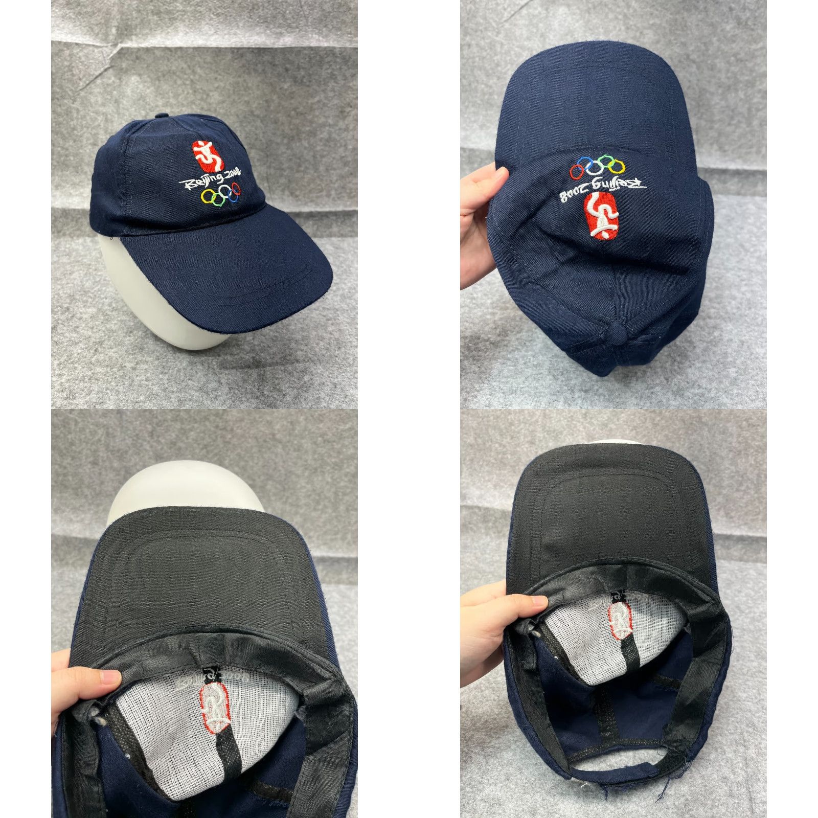 Vintage Beijing 2008 Summer Olympics Hat Cap Strap Back Adult Blue Cotton Embroidered Baseball Cap Unisex Adults Blue Olympics Sports Adjustable Size ONE SIZE - 8 Thumbnail