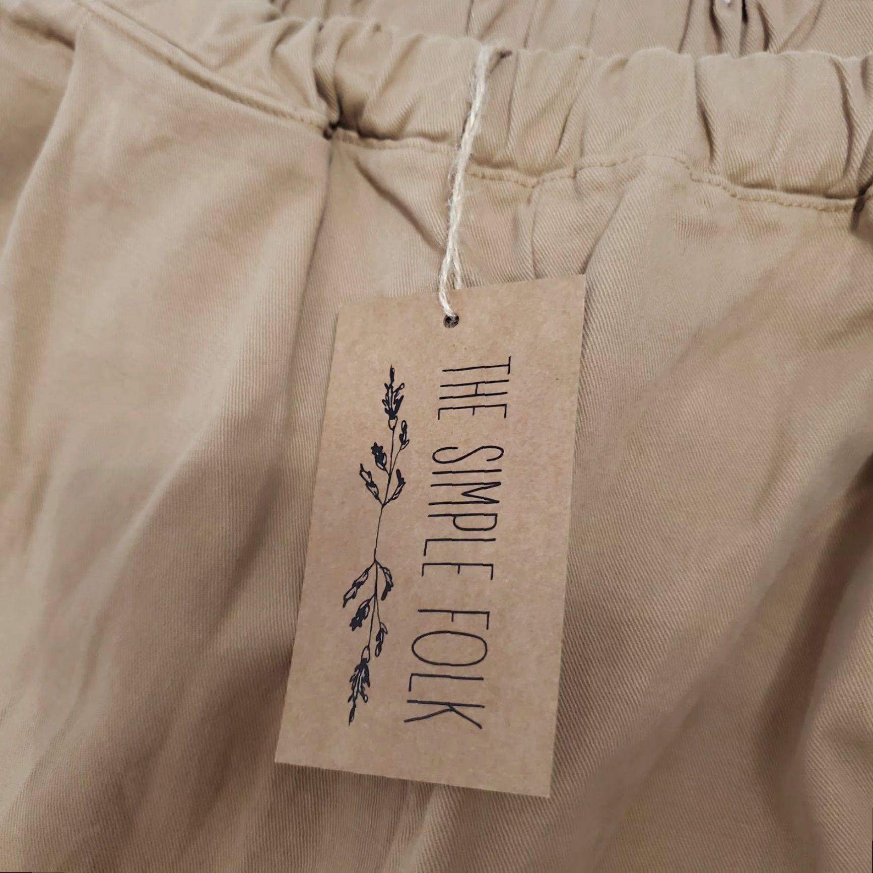 Vintage Simple Pants Womens 12 Camel Twill Cotton Elastic Waist NWT Size 34" / US 12 / IT 48 - 5 Thumbnail