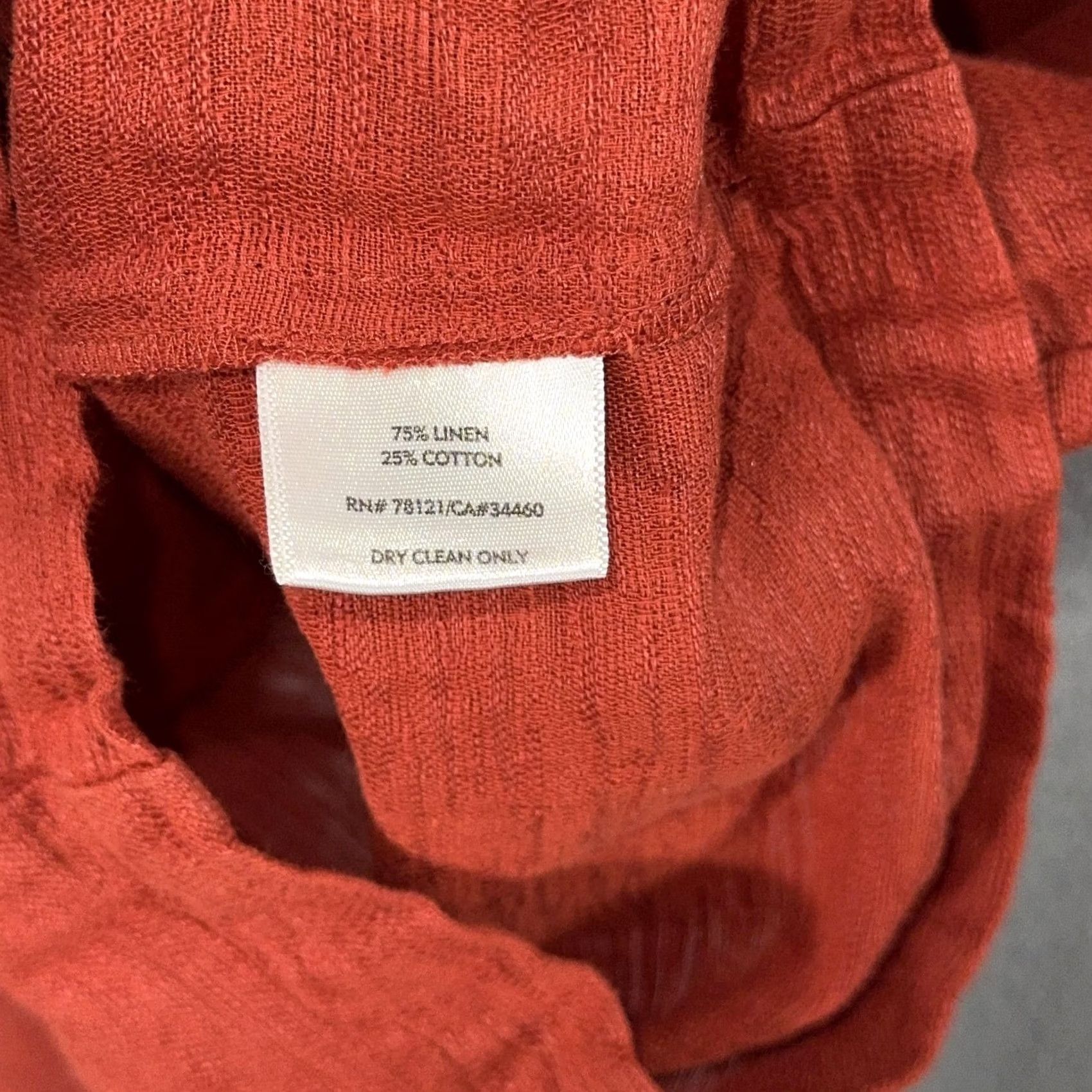 Eileen Fisher Eileen Fisher Pants Women's Large Burnt Orange Linen Blend Cropped Wide Leg Relaxed Pull On Casual Size 36" / US 14 / IT 50 - 4 Thumbnail