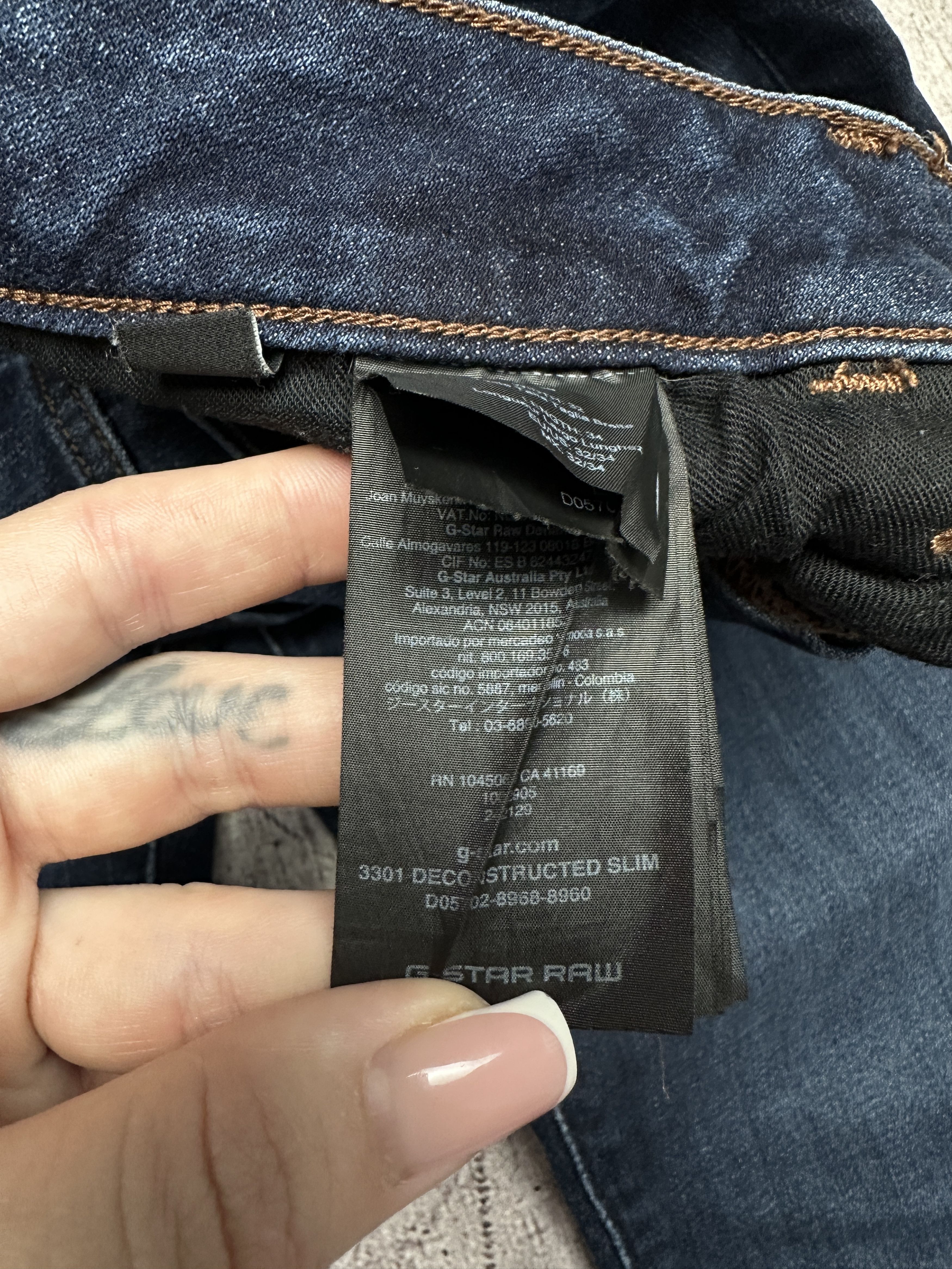 G-Star G Star Raw Mens 3301 Deconstructed Slim Denim Pants Jeans Size US 32 / EU 48 - 5 Thumbnail